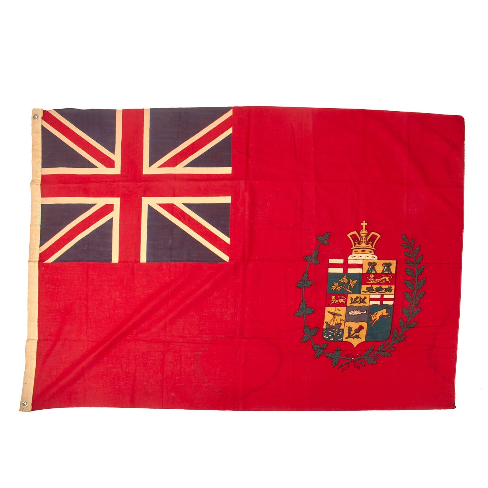 Original Canadian WWI Early National Red Ensign Flag (1868-1921) with Wreathed Nametag for Phyllis Hessin - 35 ½ x 52”