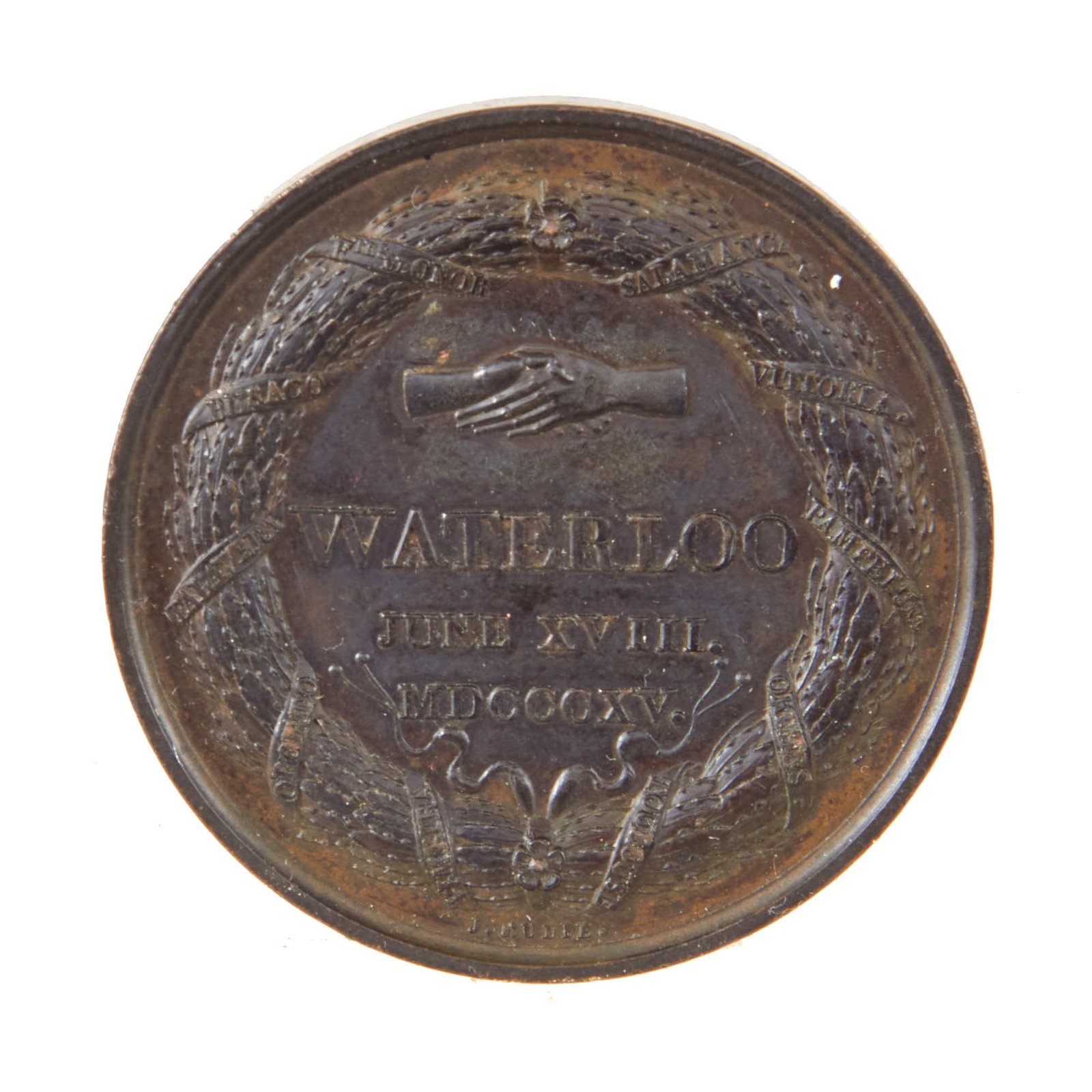Original British Napoleonic Wellington 1815 Waterloo Medallion - Bronze