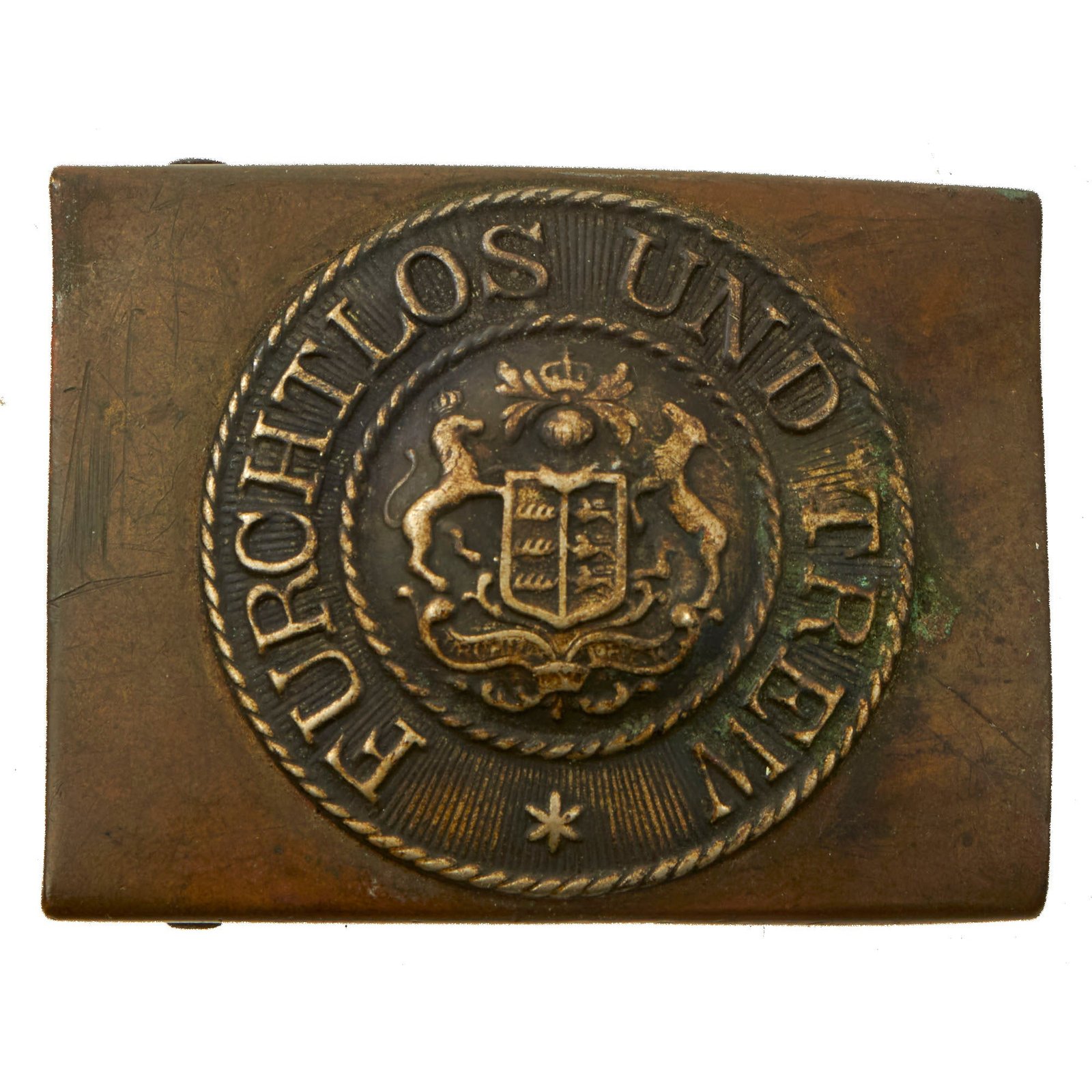 Original Imperial German WWI Württemberg State Enlisted Man’s Belt Buckle - Furcthlos und Treu