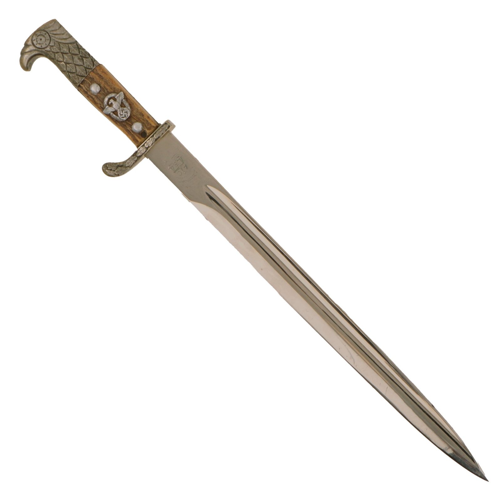 Original German WWII Police Long Dress Bayonet by Alexander Coppel with Unit Marking
