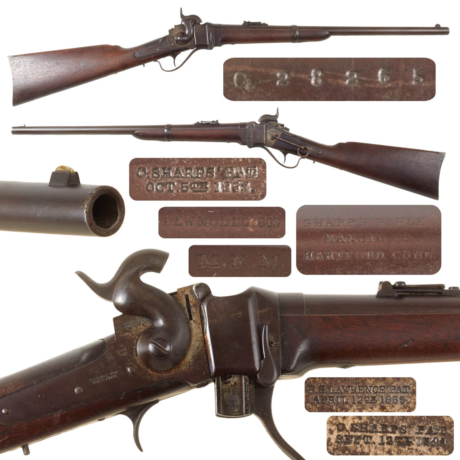 Original U.S. Civil War Sharps New Model 1863 Vertical Breech Saddle-Ring Carbine - Serial C,28265 - Unconverted