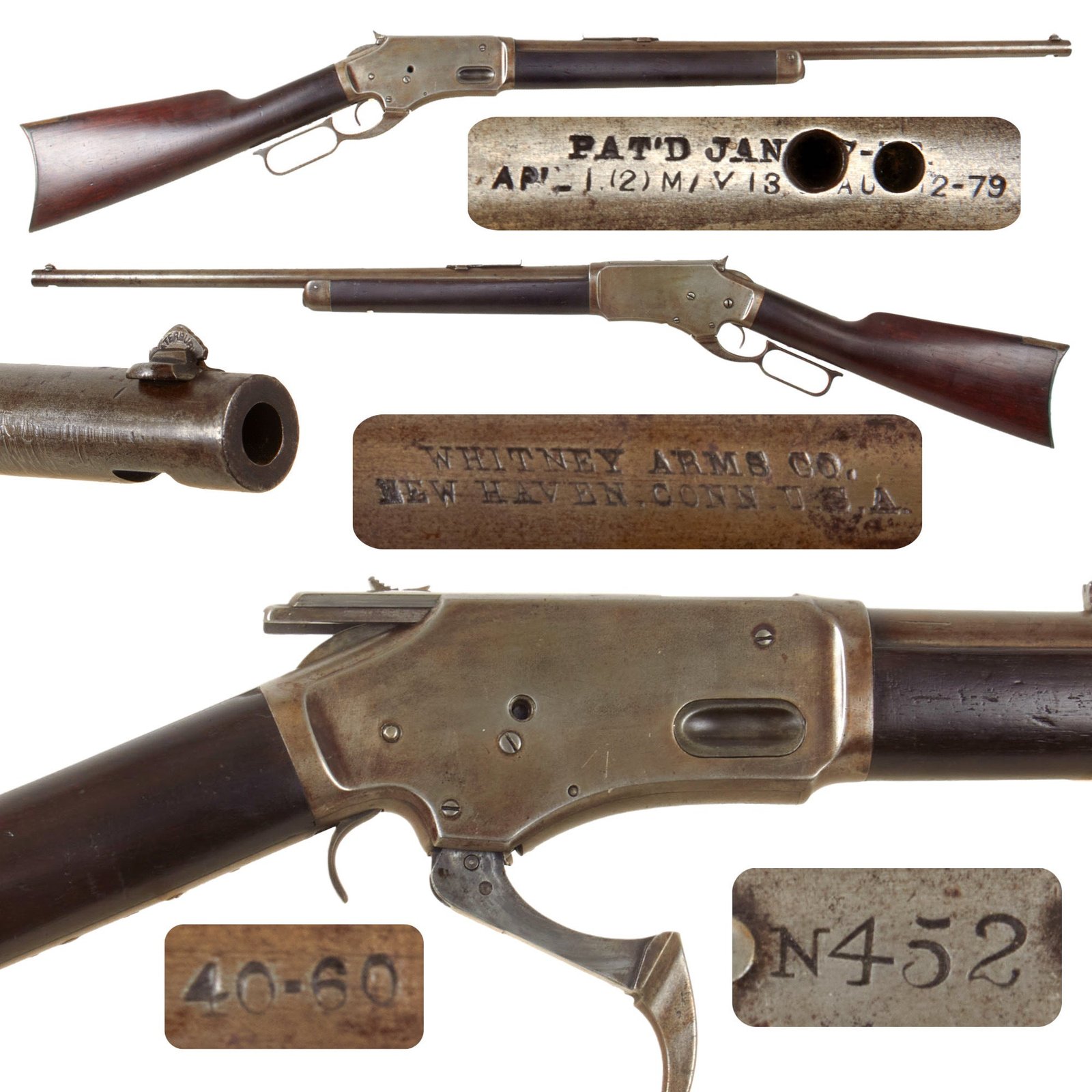 Original U.S. Whitney Arms Co. "Kennedy" Lever Action Repeating Rifle in .44-60 W.C.F. with Shortened Magazine - Serial N 452 Circa 1885
