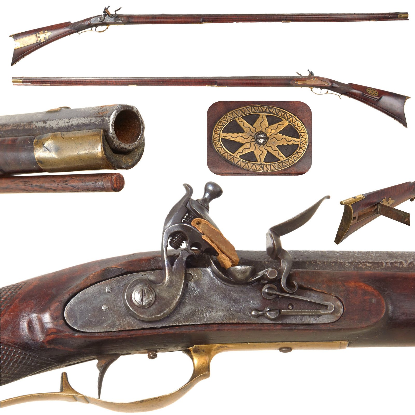 Original U.S. Colonial Pennsylvania 31 Bore Full Flame Maple Stock Flintlock Fowling Piece with Engraved Patch Box and Hunter's Star Inlay - Circa 1760
