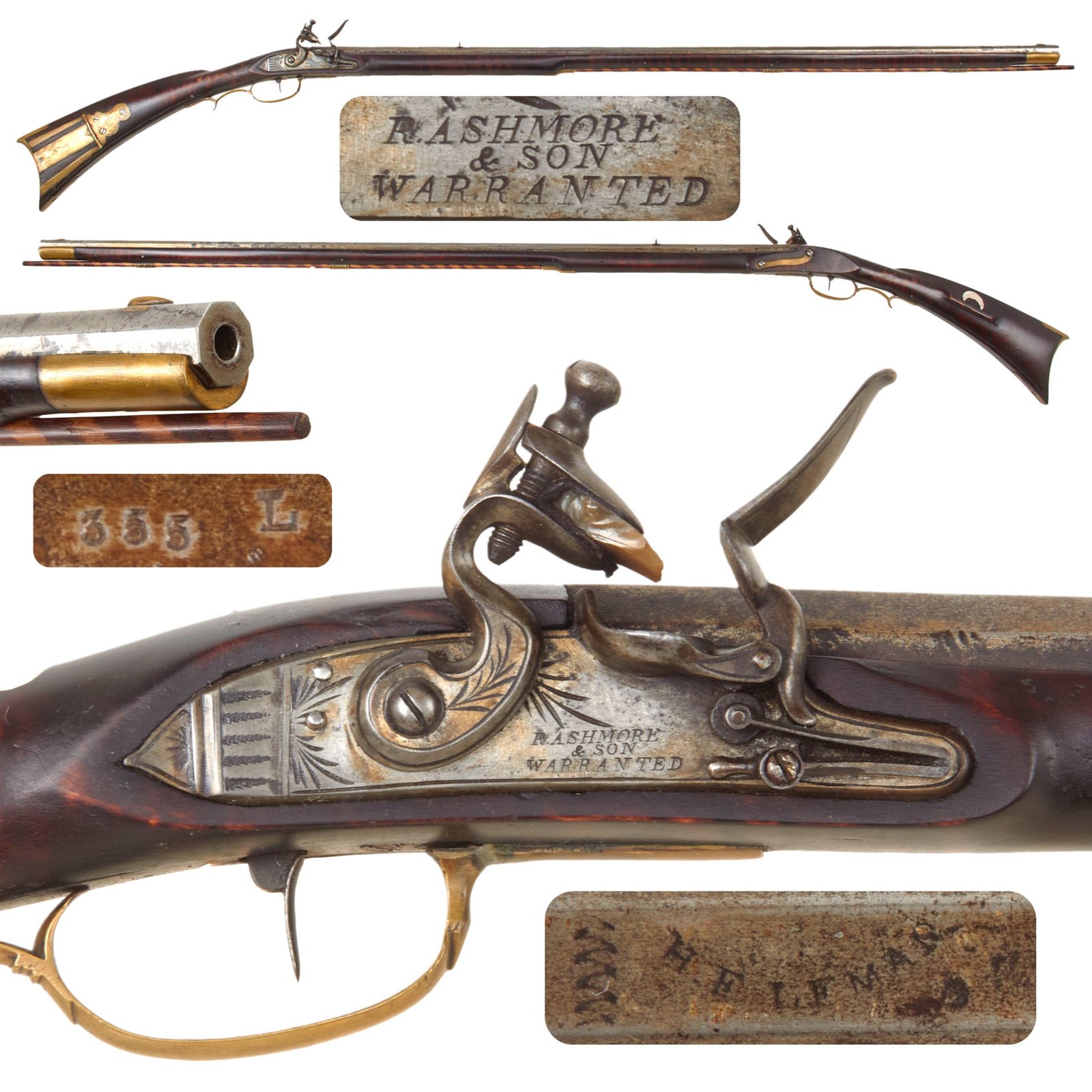Original U.S. Pennsylvania Flintlock Rifle by Henry E. Leman of Lancaster with Figured Maple Full Stock - Circa 1830
