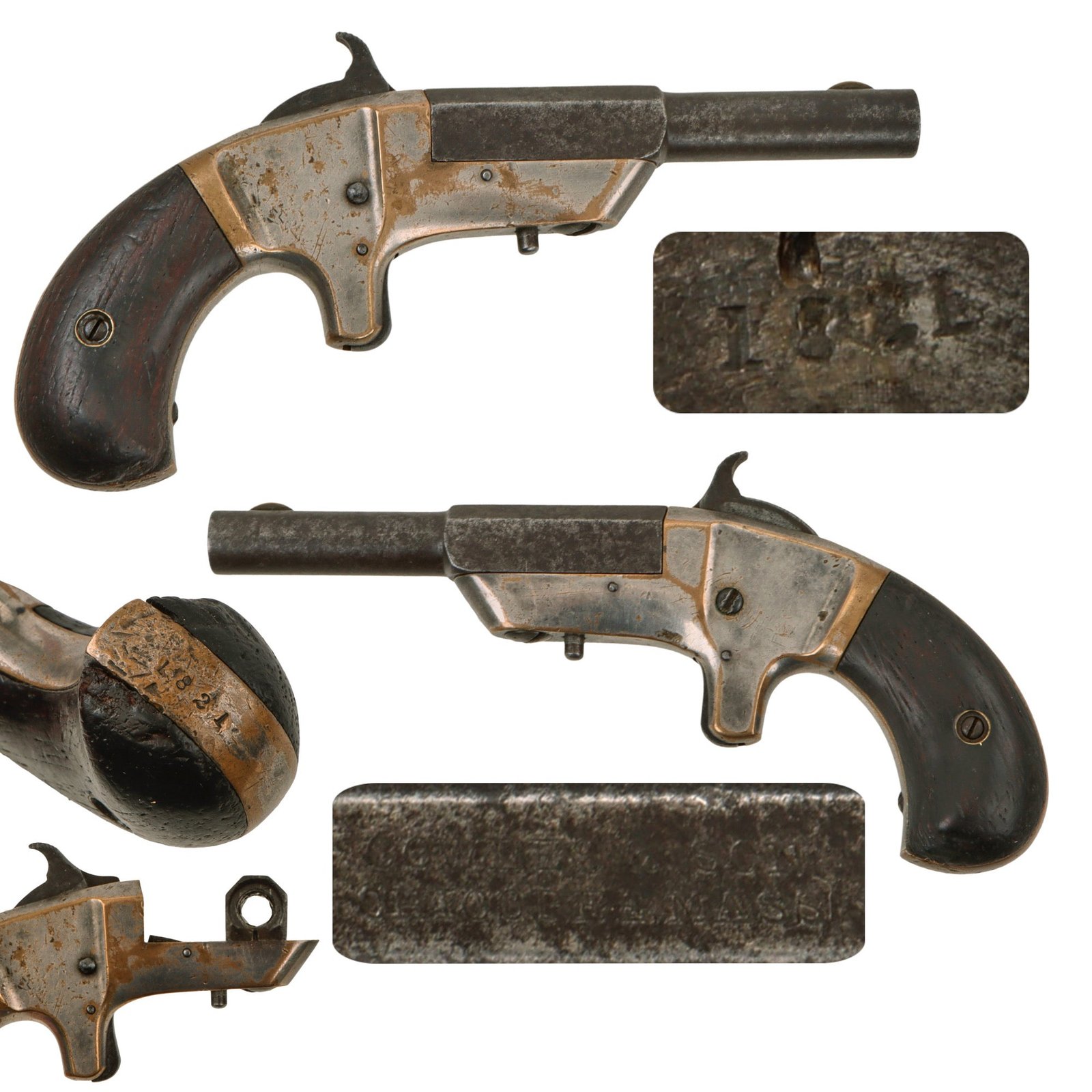 Original U.S. Cowles & Son .30cal. Rimfire Single Shot Derringer Pistol - Matching Serial 1821