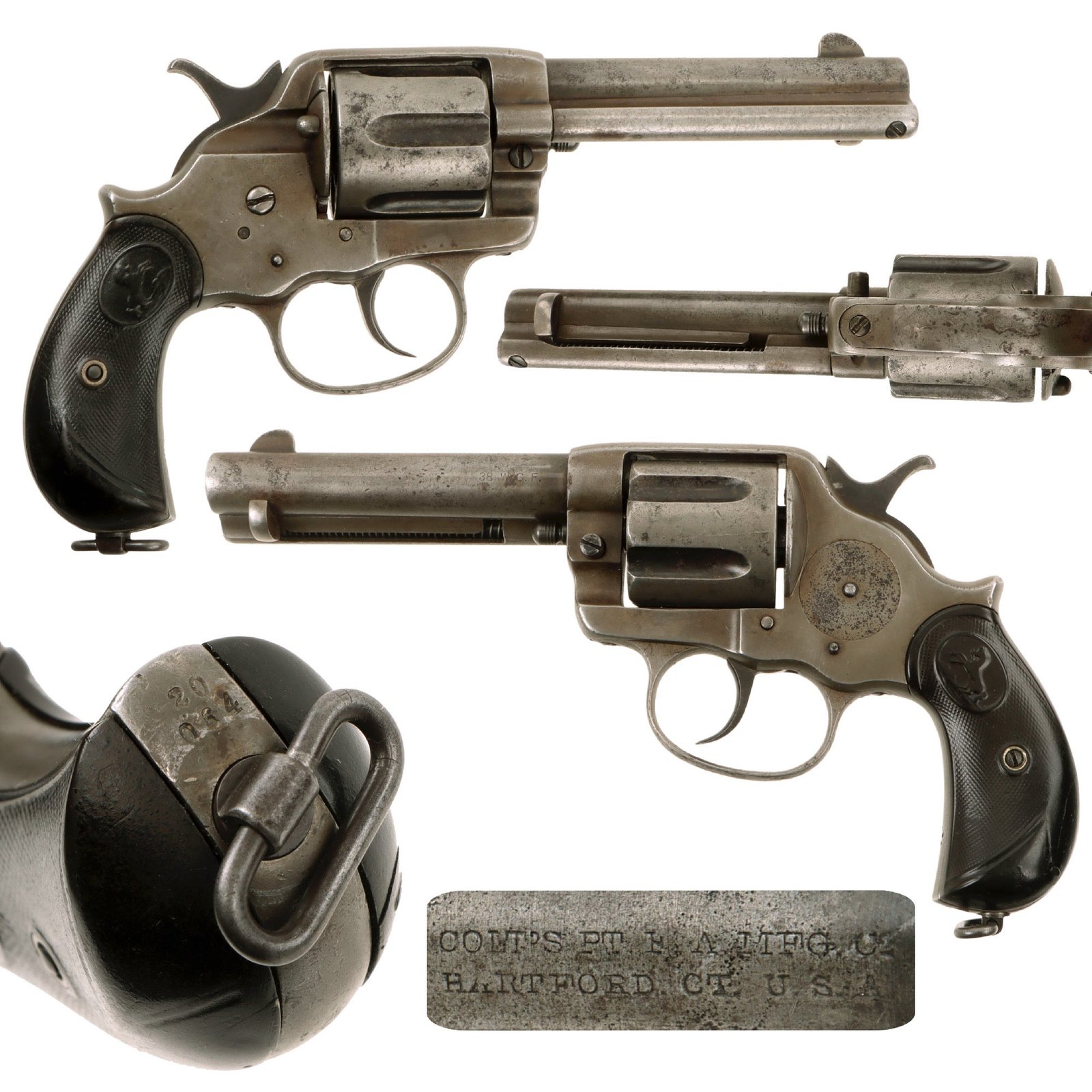 Original U.S. Colt Model 1878 .38 W.C.F. Double Action Revolver with 4 3/4" Barrel Made in 1887 - Serial 20064