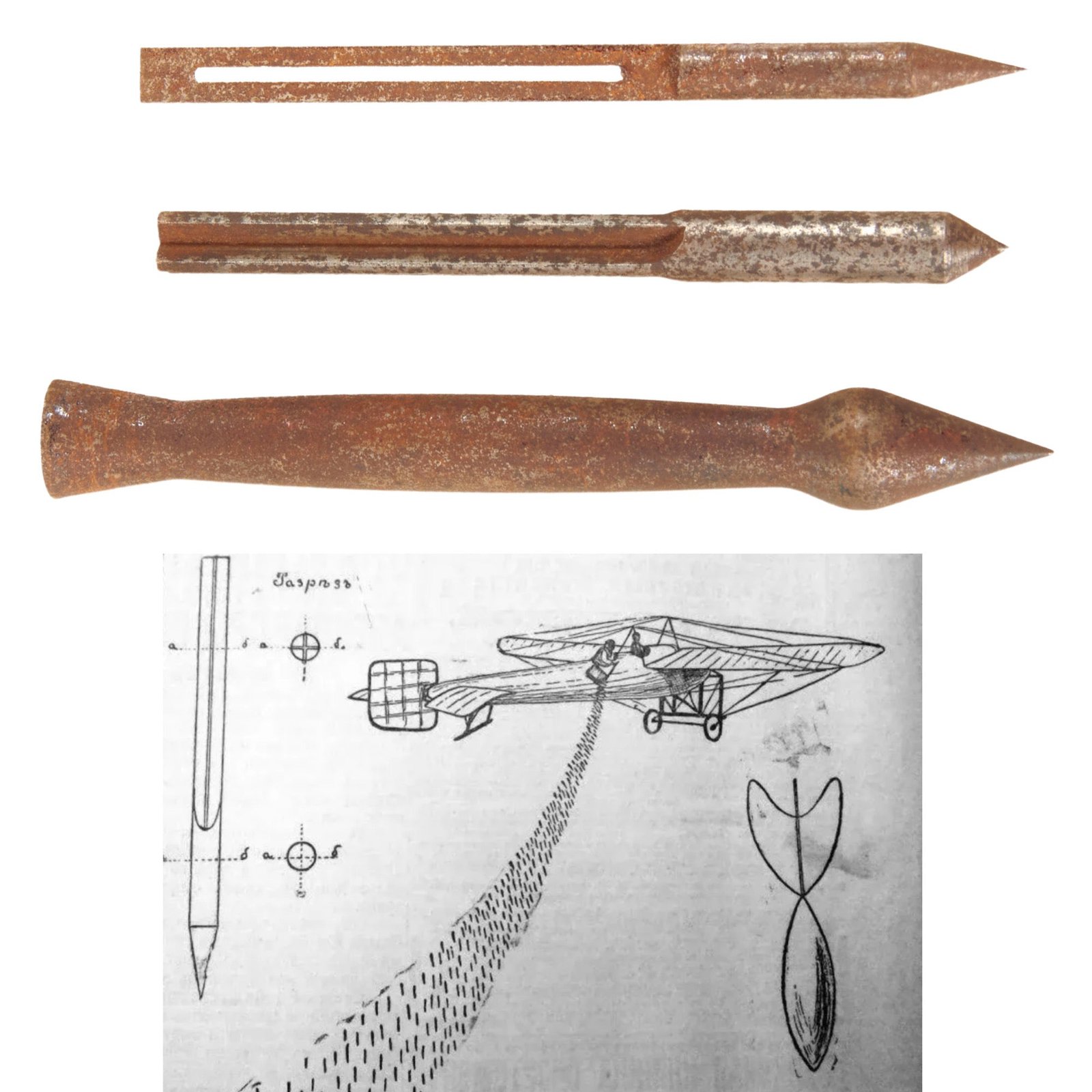 Original WWI Imperial German Flechette Aerial Darts - Set of 3 Different Variations - From Personal Collection of David Machnicki, Author of At Arm's Length Series