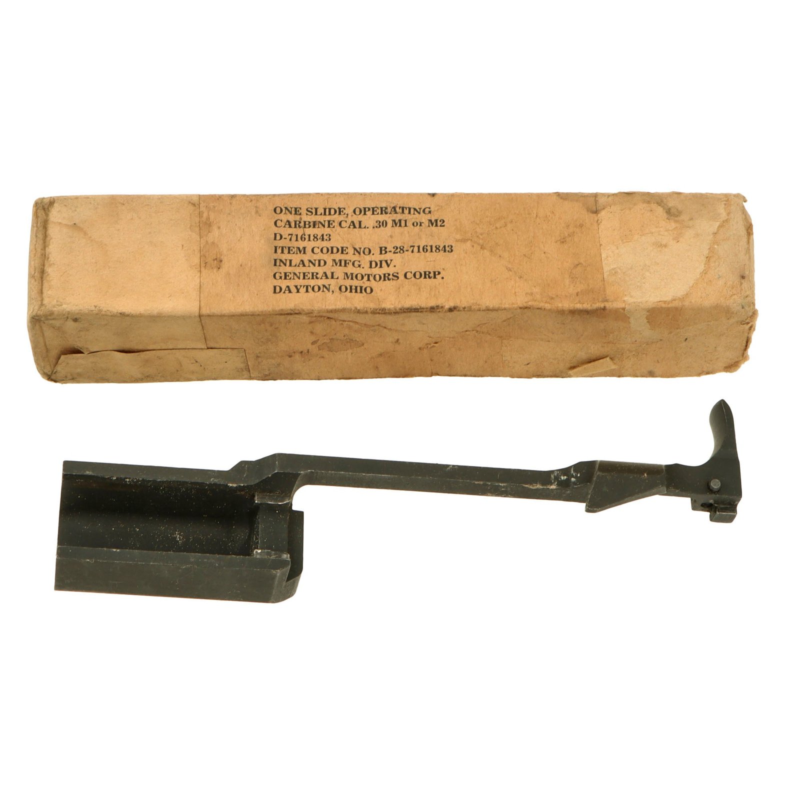 Original U.S. WWII M1 Carbine Operating Slide in Original Box by Inland Mfg. Division
