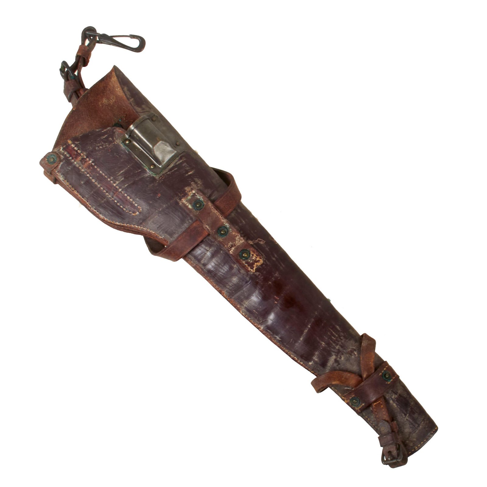 Original U.S. WWII M1 Carbine Leather Scabbard by Jeffersonville Quartermaster Depot - Dated 1944