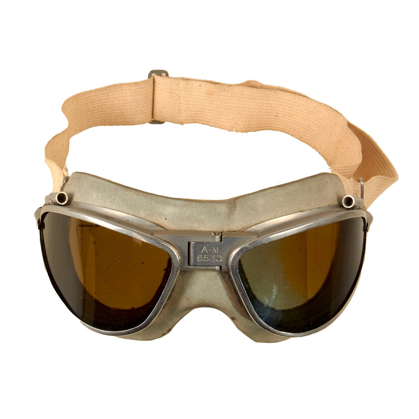 Original U.S. WWII AAF Unissued AN-6530 Goggles with Elastic Strap - Excellent
