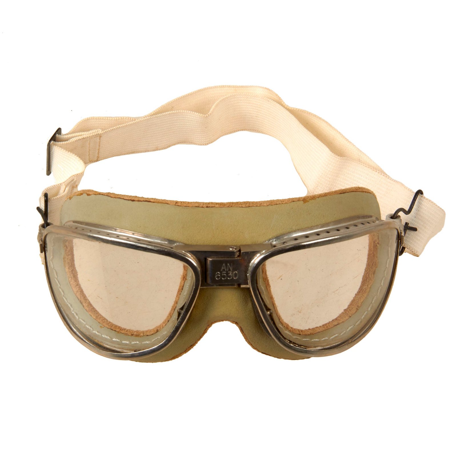 Original U.S. WWII AAF Unissued AN-6530 Goggles with Elastic Strap - Excellent