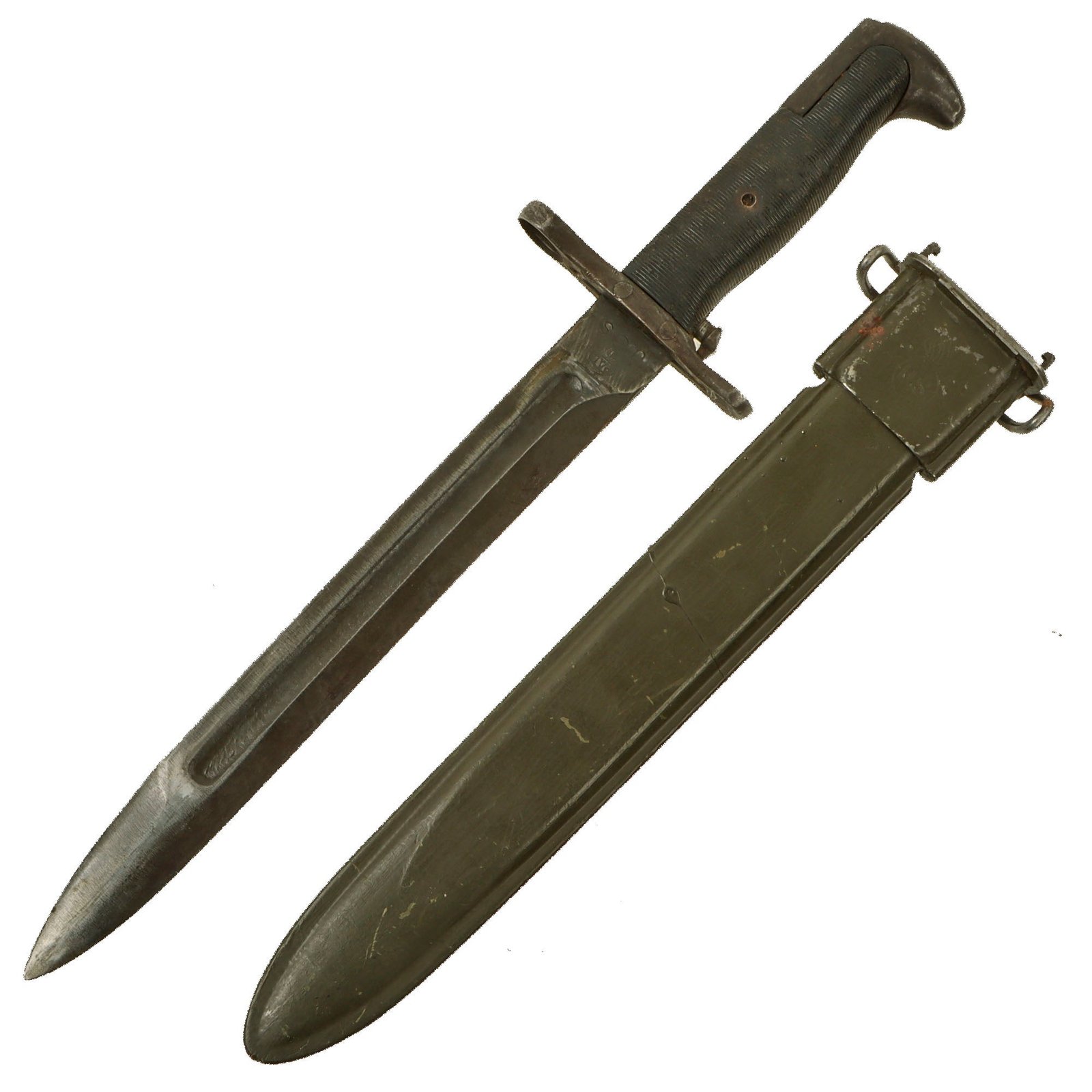 Original U.S. WWII M1 Garand 10 inch Bayonet by PAL with M7 Scabbard