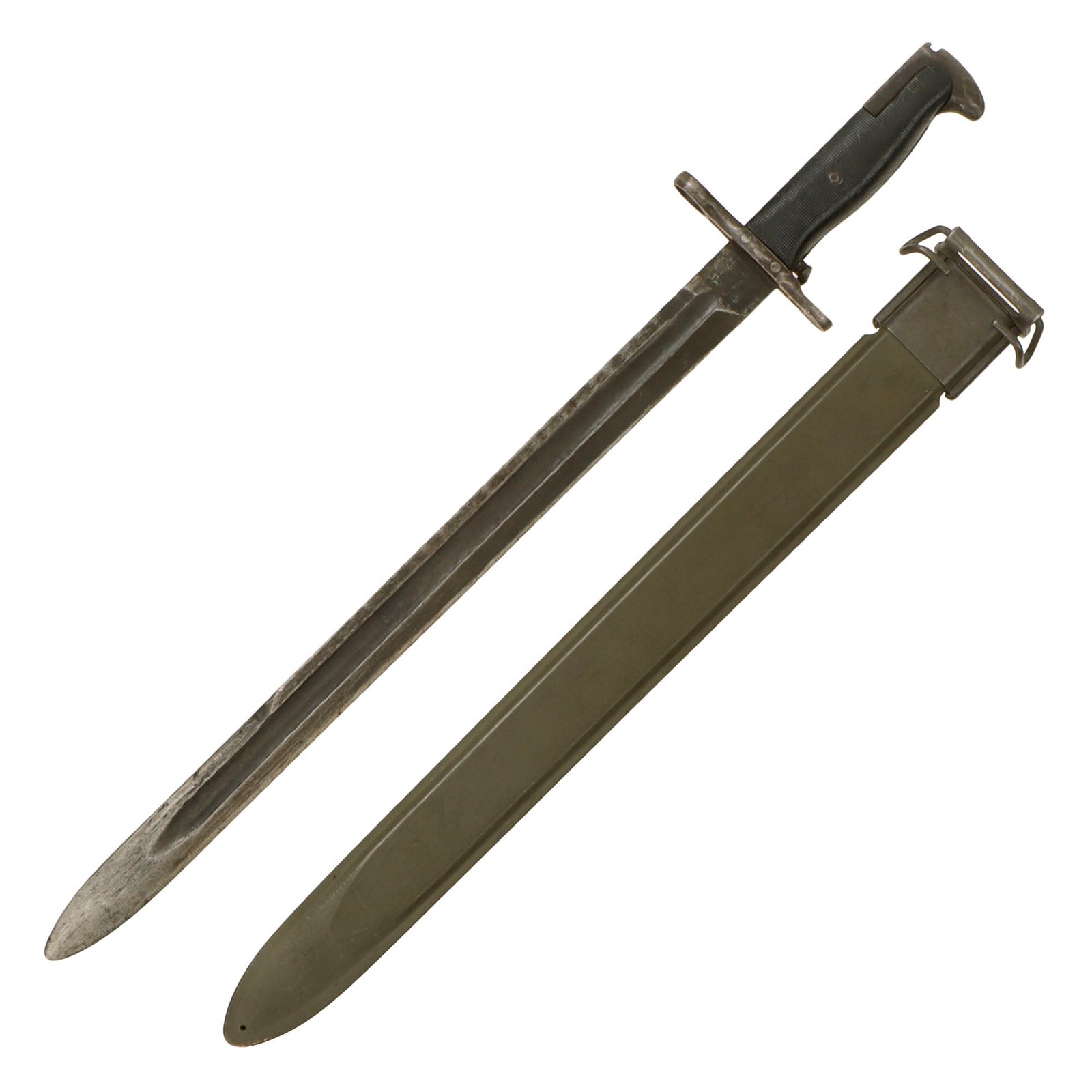 Original U.S. WWII 16” M1 Garand Bayonet and Scabbard by U.F.H. with USN MK 1 Scabbard - Dated 1942