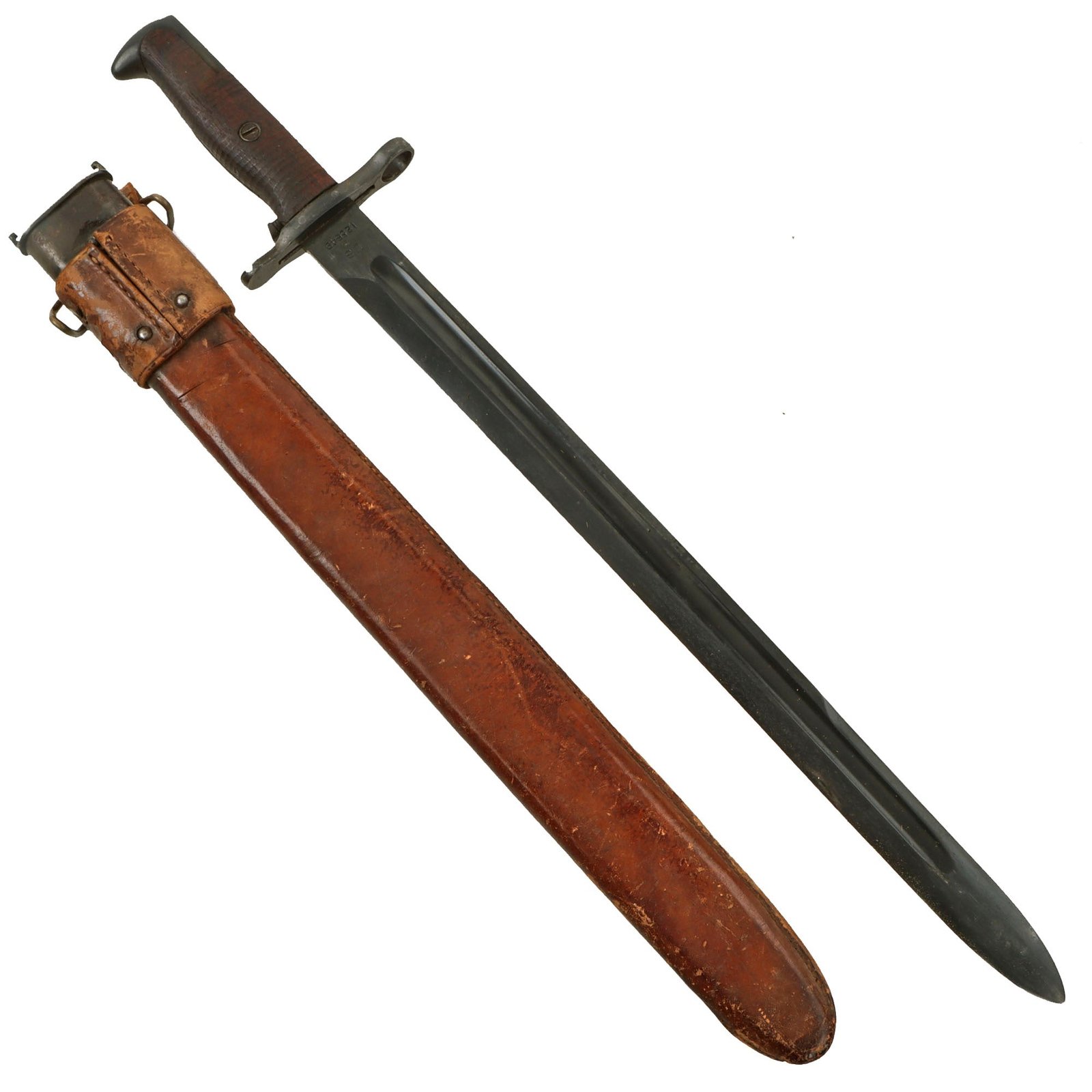 Original U.S. WWI M1905 Springfield 16 Inch Rifle Bayonet by Rock Island Arsenal with 2nd Pattern 1910-Dated M1906 Scabbard by R.I.A. - Dated 1908