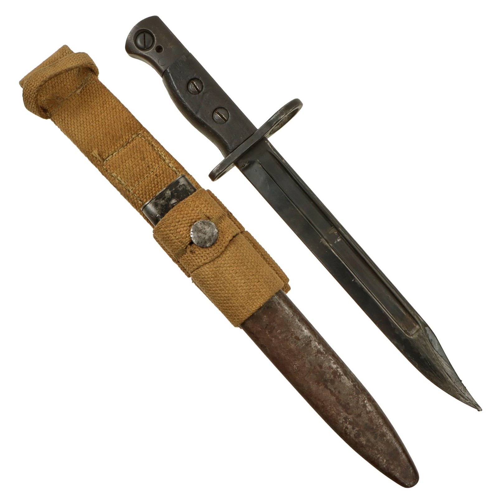 Original British Post-WWII Enfield No.5 Jungle Carbine MkII Bayonet with Scabbard and Frog - Dated 1946