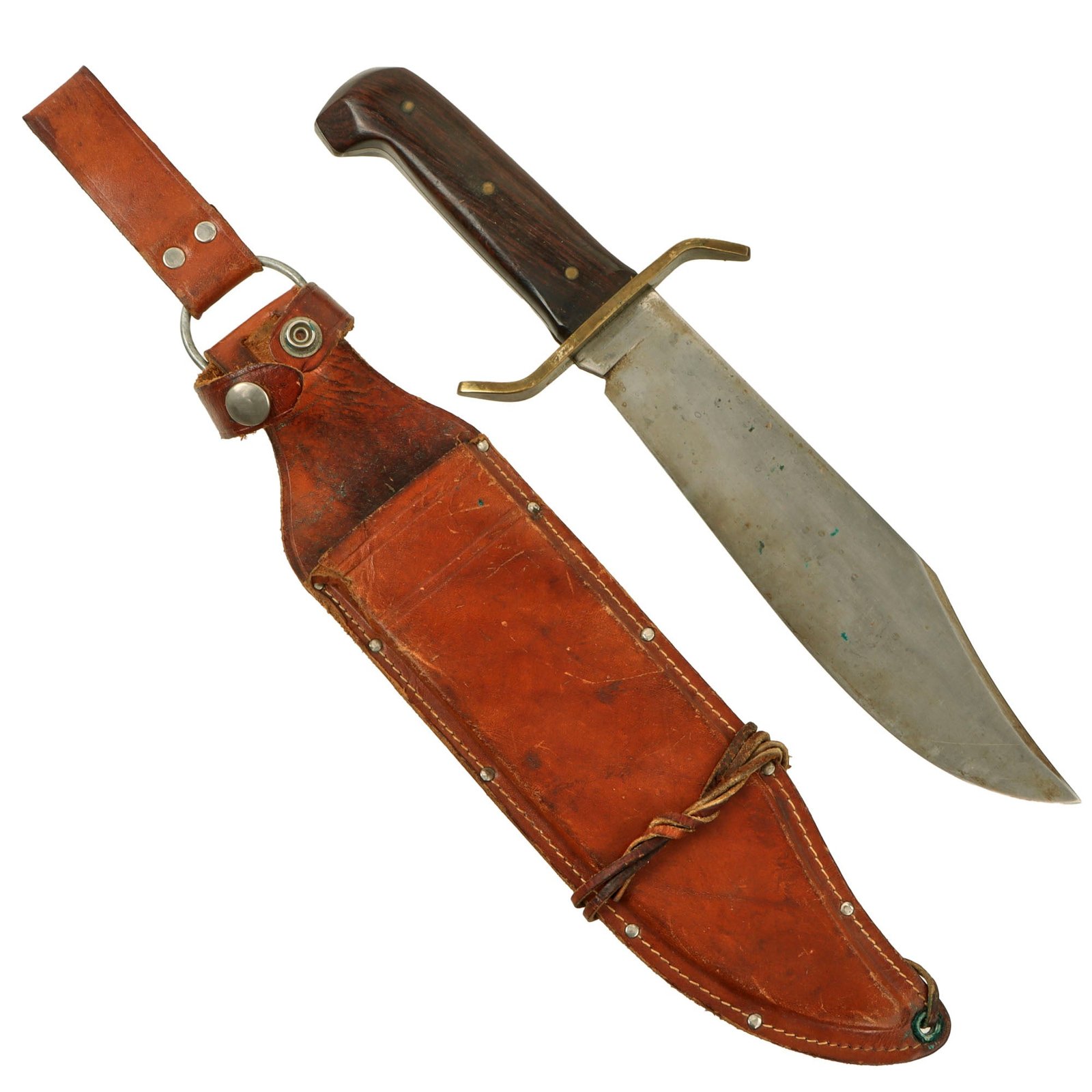 Original U.S. Vietnam War Era W49 Western Bowie Knife With Correct Leather Sheath