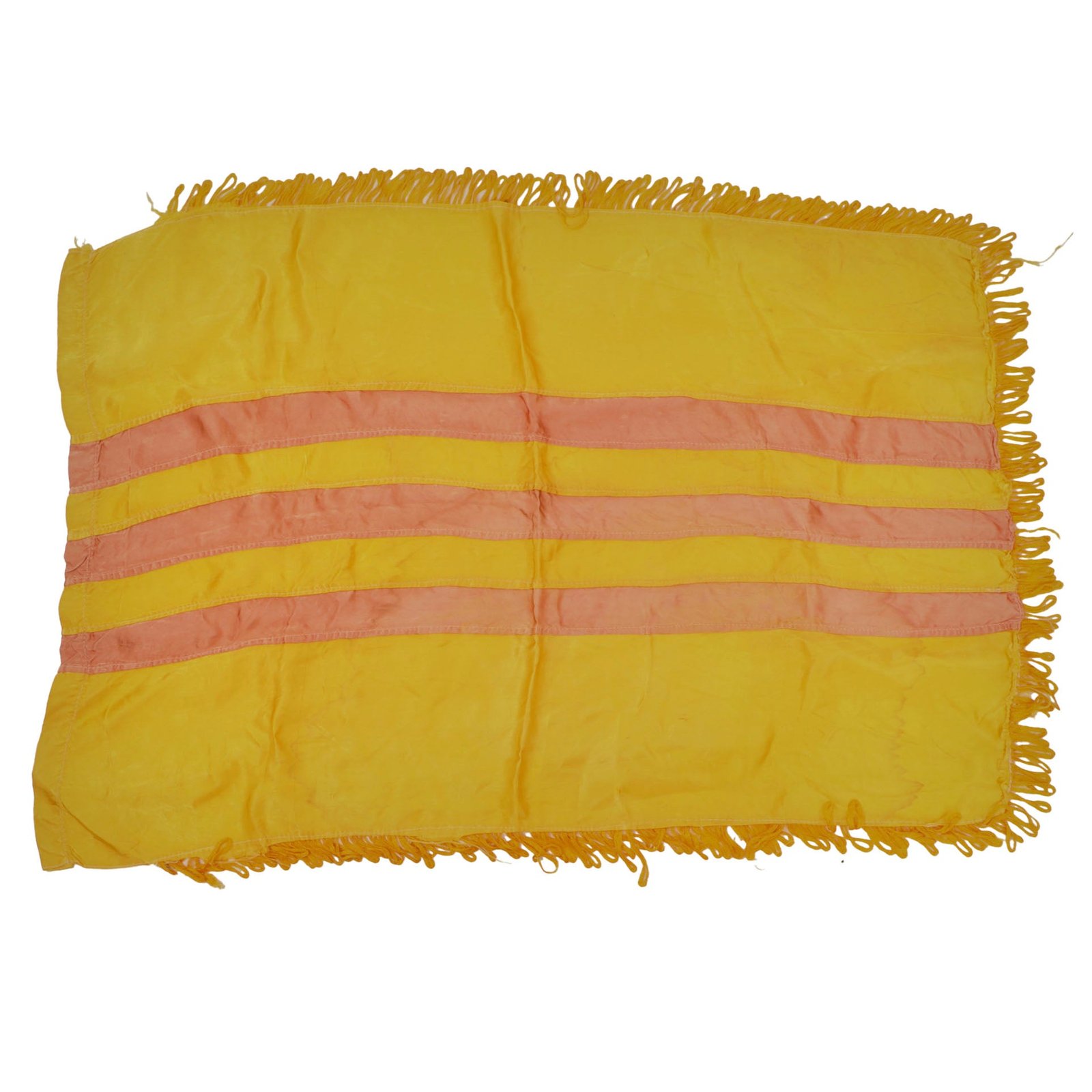 Original Vietnam War Pre 1975 Silk Flag of South Vietnam with Fringe - 21 x 30”