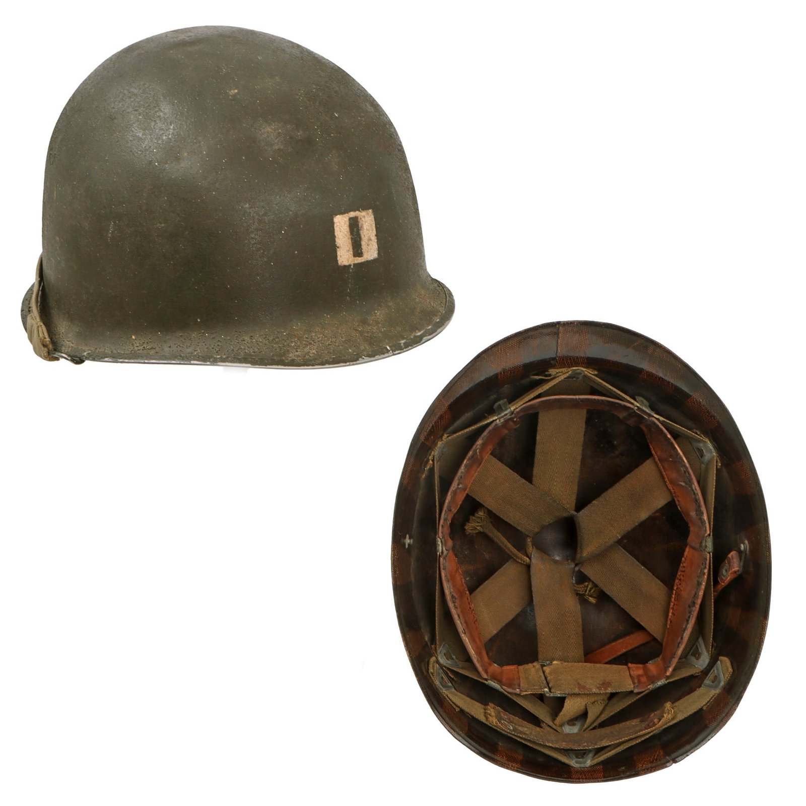 Original U.S. WWII Schlueter Swivel Bale Captain’s M1 Helmet with Westinghouse Liner - Untouched