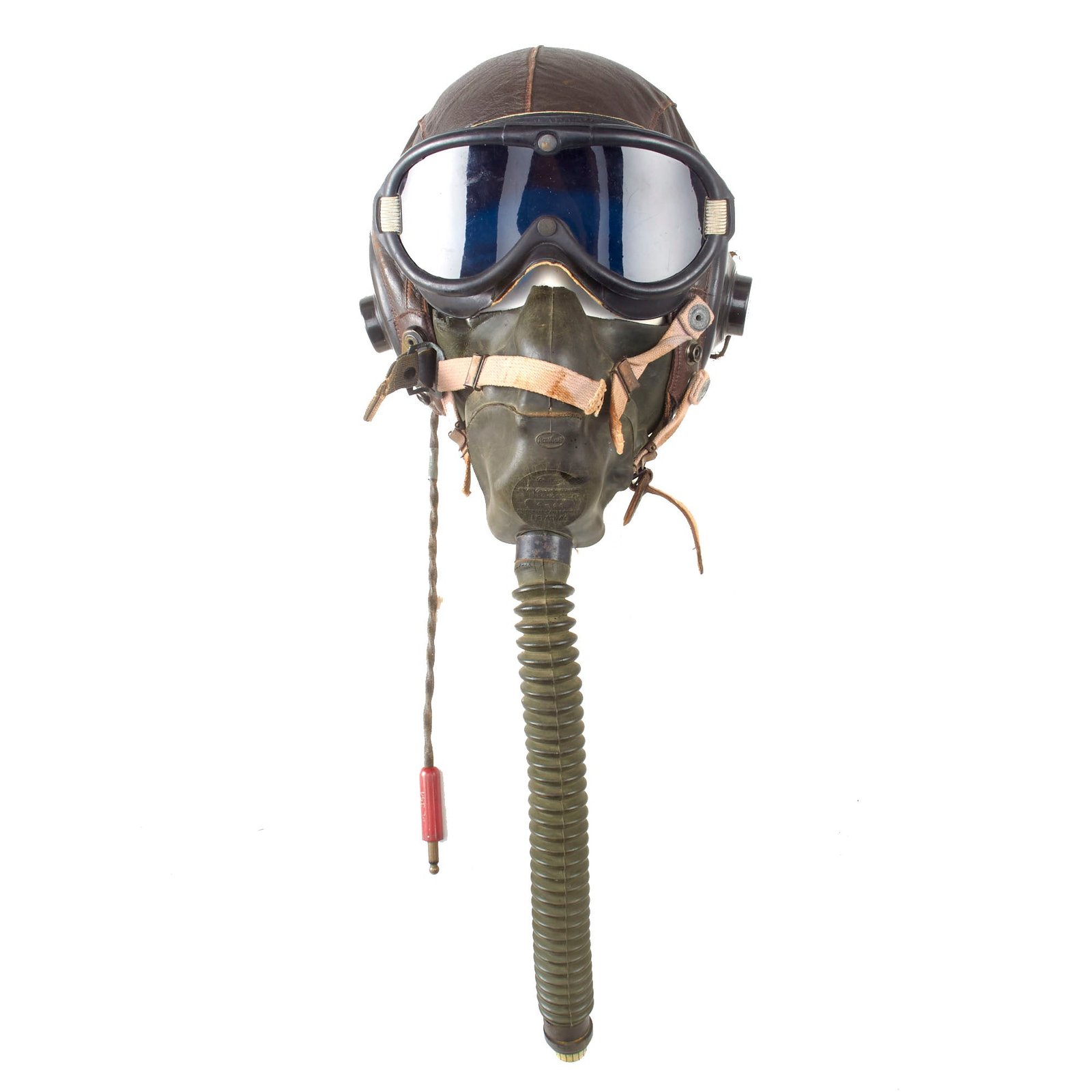 Original U.S. WWII Army Air Forces Aviator A-11 Flight Helmet Set - A-10A Mask and B-8 Polaroid Goggles