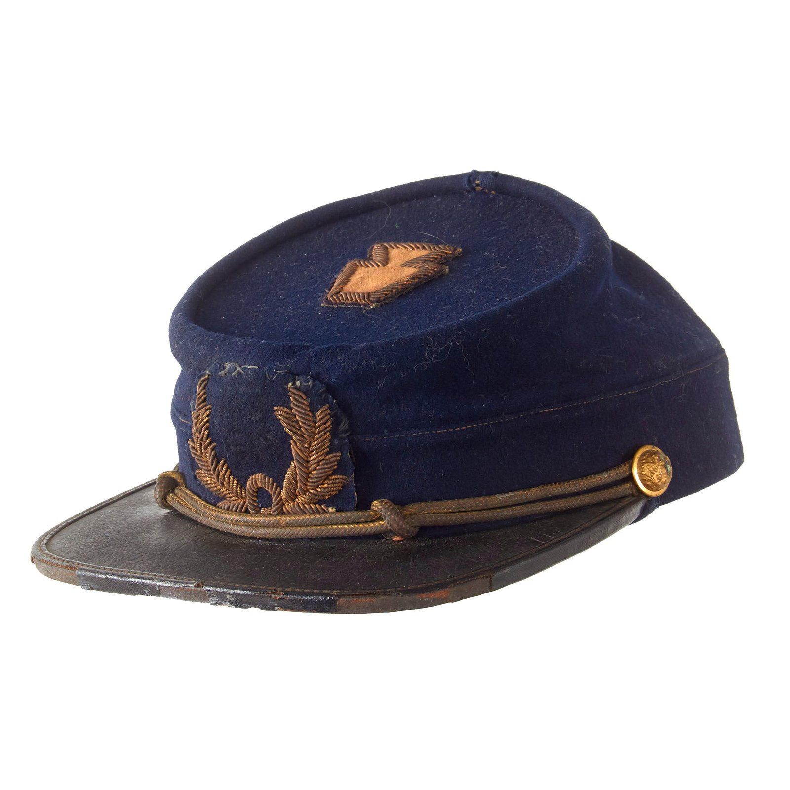 Original U.S. Indian Wars Model 1872 Pennsylvania Guard Officer’s Chasseur Style Pattern Kepi by Sylvania with Bullion Velvet Keystone Badge