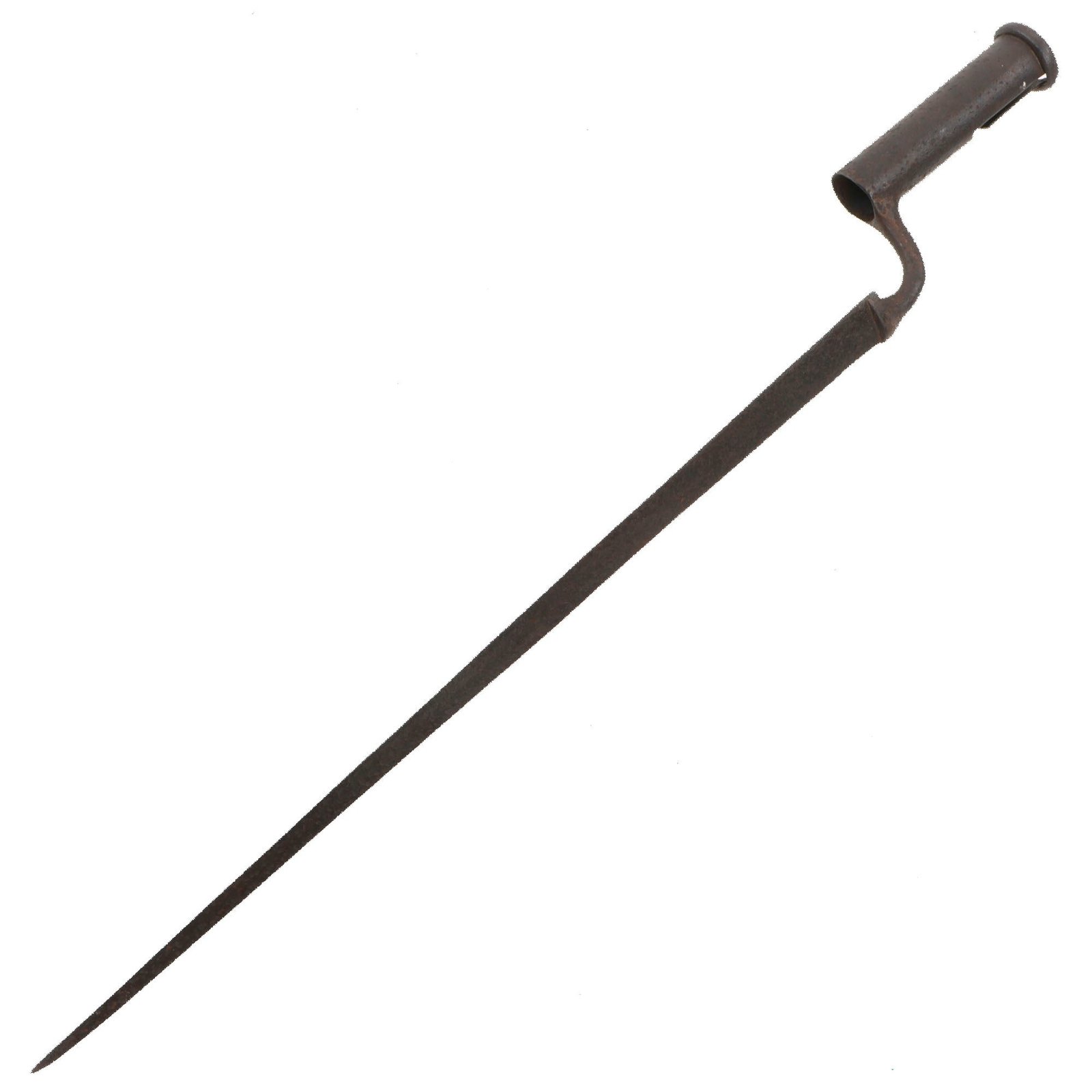 Original U.S. American Revolutionary War Era Period U.S.-Made British Brown Bess Style Socket Bayonet - Circa 1770s - From Collection of American Edged Weapon Museum
