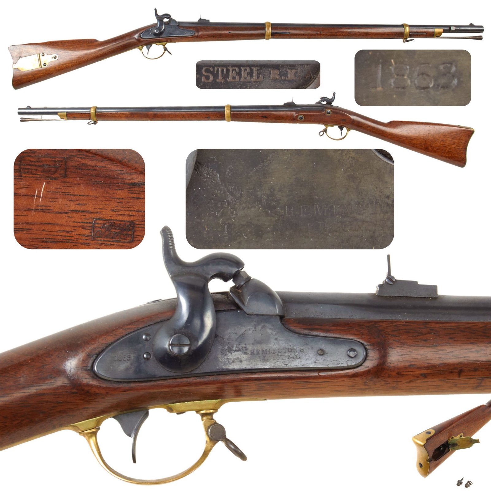 Original U.S. Civil War Rare Remington Contract Model 1863 “Zouave” Percussion Rifle Dated 1863 - Mid 20th Century Restoration