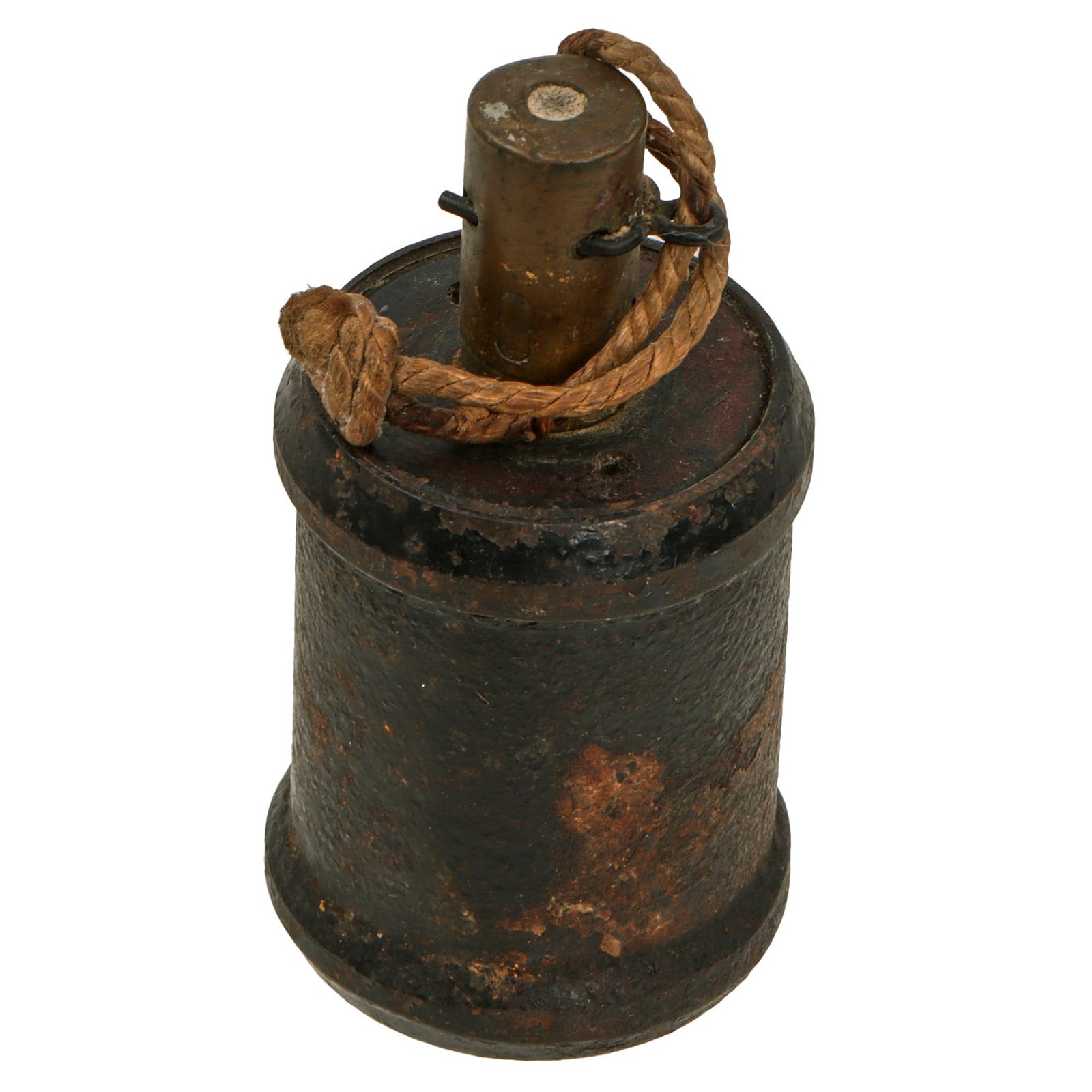 Original Japanese WWII Inert Type 99 Kiska Hand Grenade with Fuse & Pull String - Missing Fuze Cover