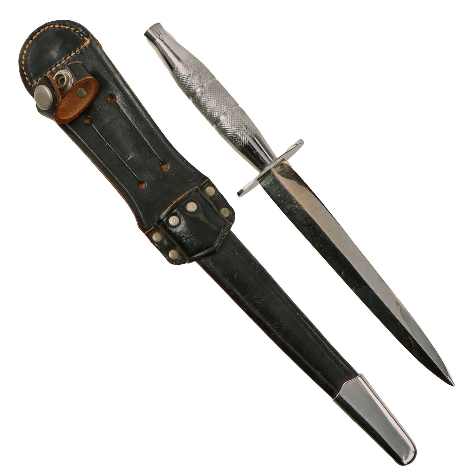 Original U.S. Vietnam War 5th Special Forces Group Style Presentation Stiletto Dagger in Correct Sheath - From Collection of American Edged Weapon Museum