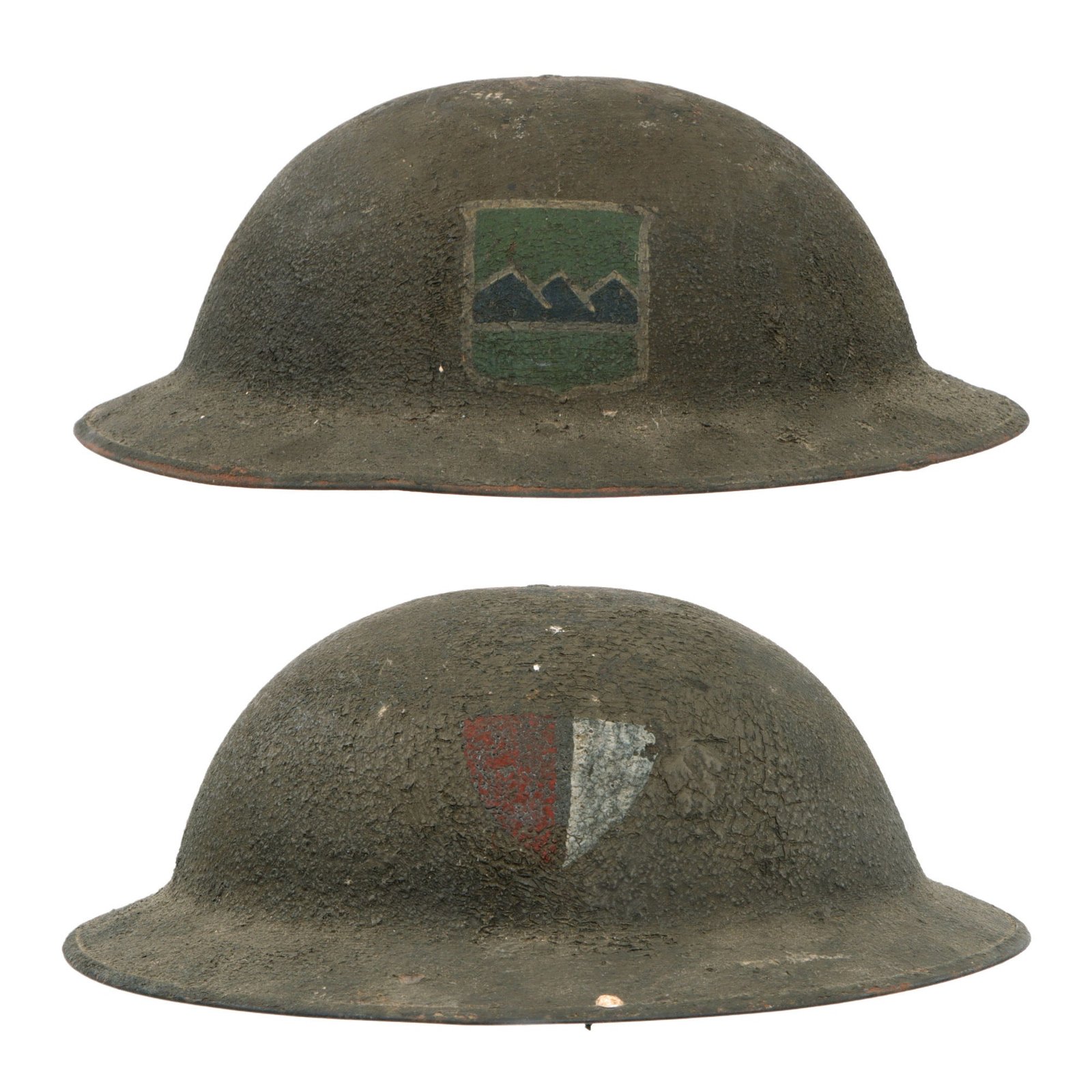 Original U.S. WWI 80th Division Painted M1917 Helmet Shell for the Supply Company, 320th Infantry Regiment