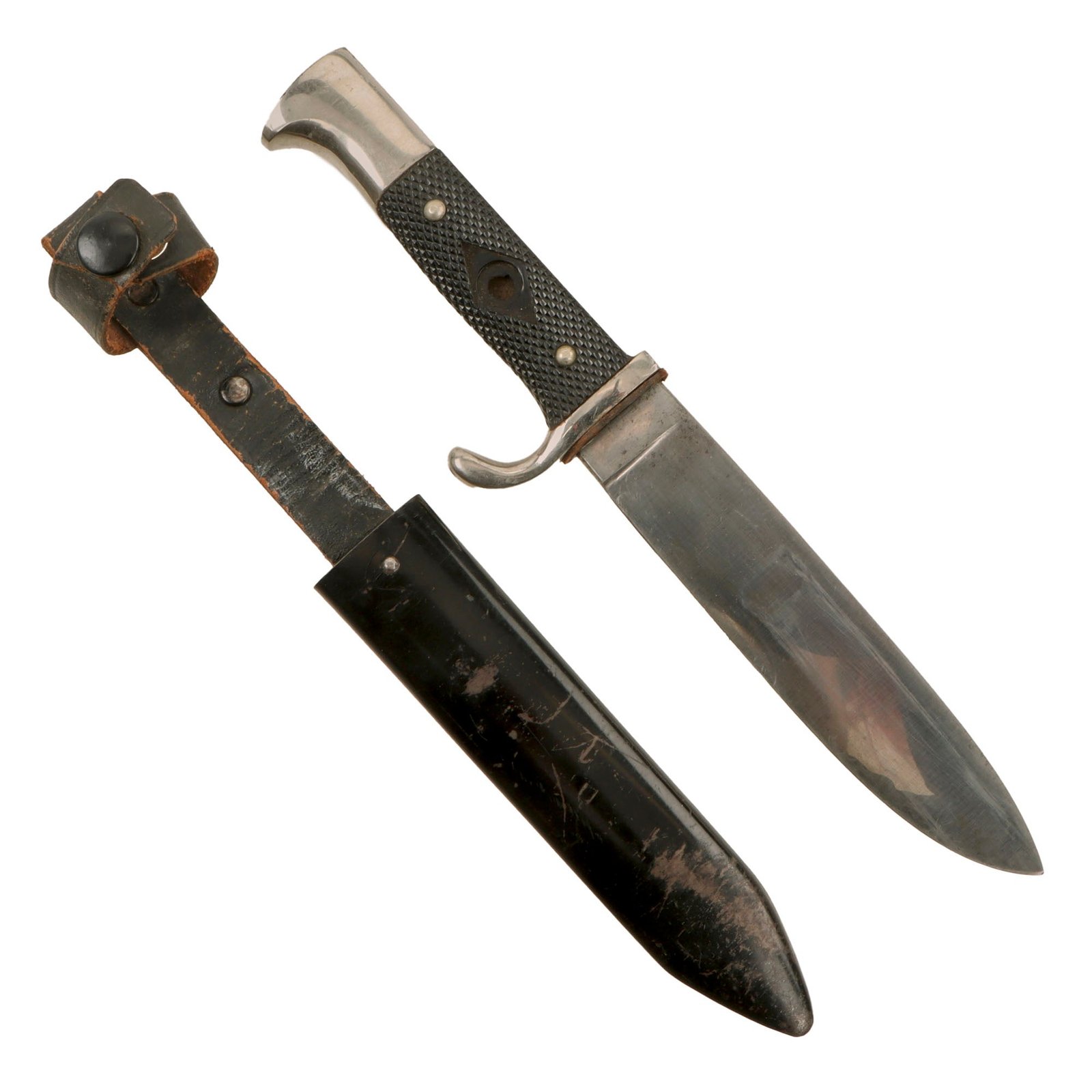 Original German WWII Late Pattern "Sanitized" HJ Knife by Artur Schüttelhofer with Scabbard - RZM M7/13