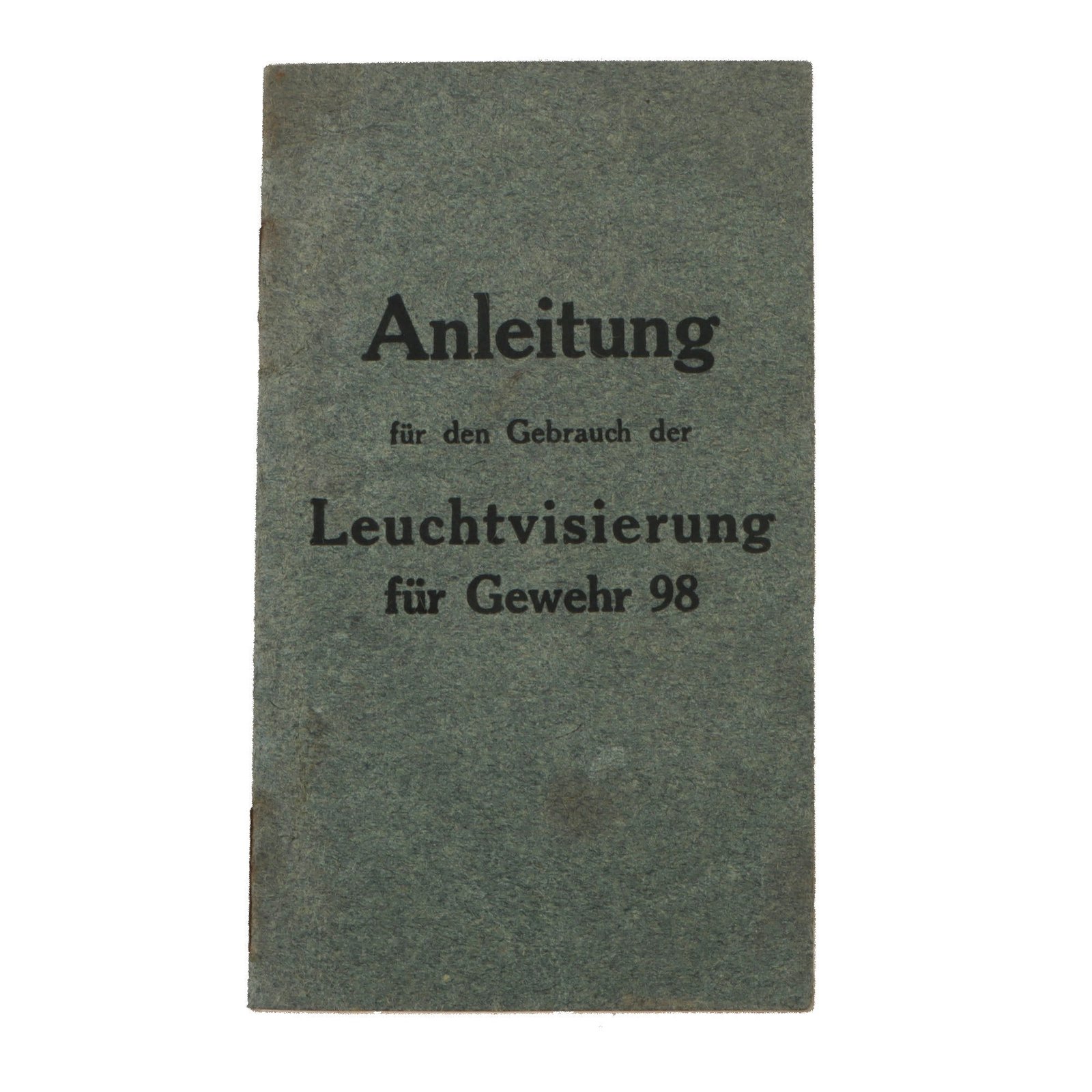 Original Imperial German WWI Rare Gewehr 98 G-98 Night Sight Manual Printed in Berlin
