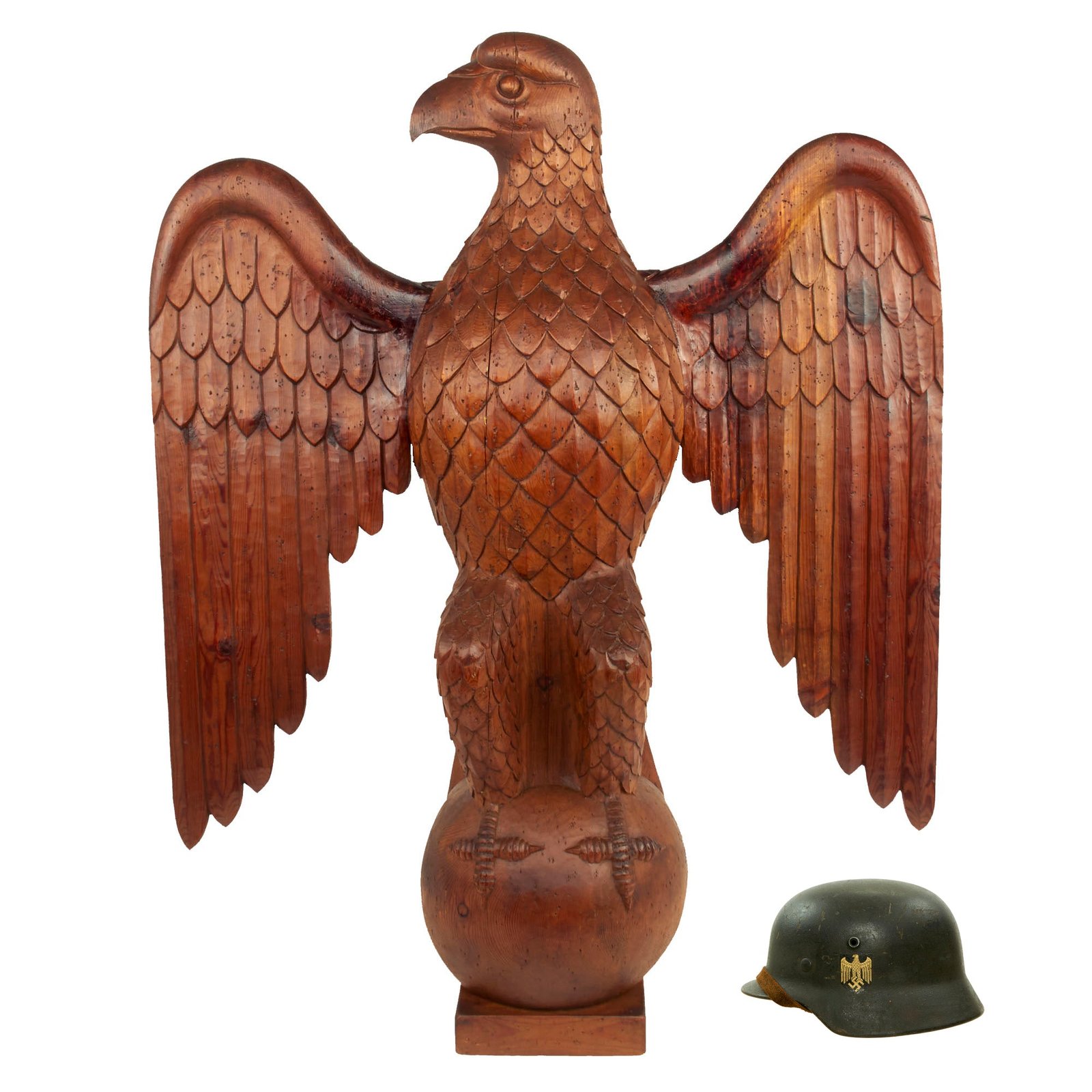 Buy Original WWII German Army Eagle Carved Wooden Reichsadler- 43 Inches Tall | Original Firearms Antique For Sale