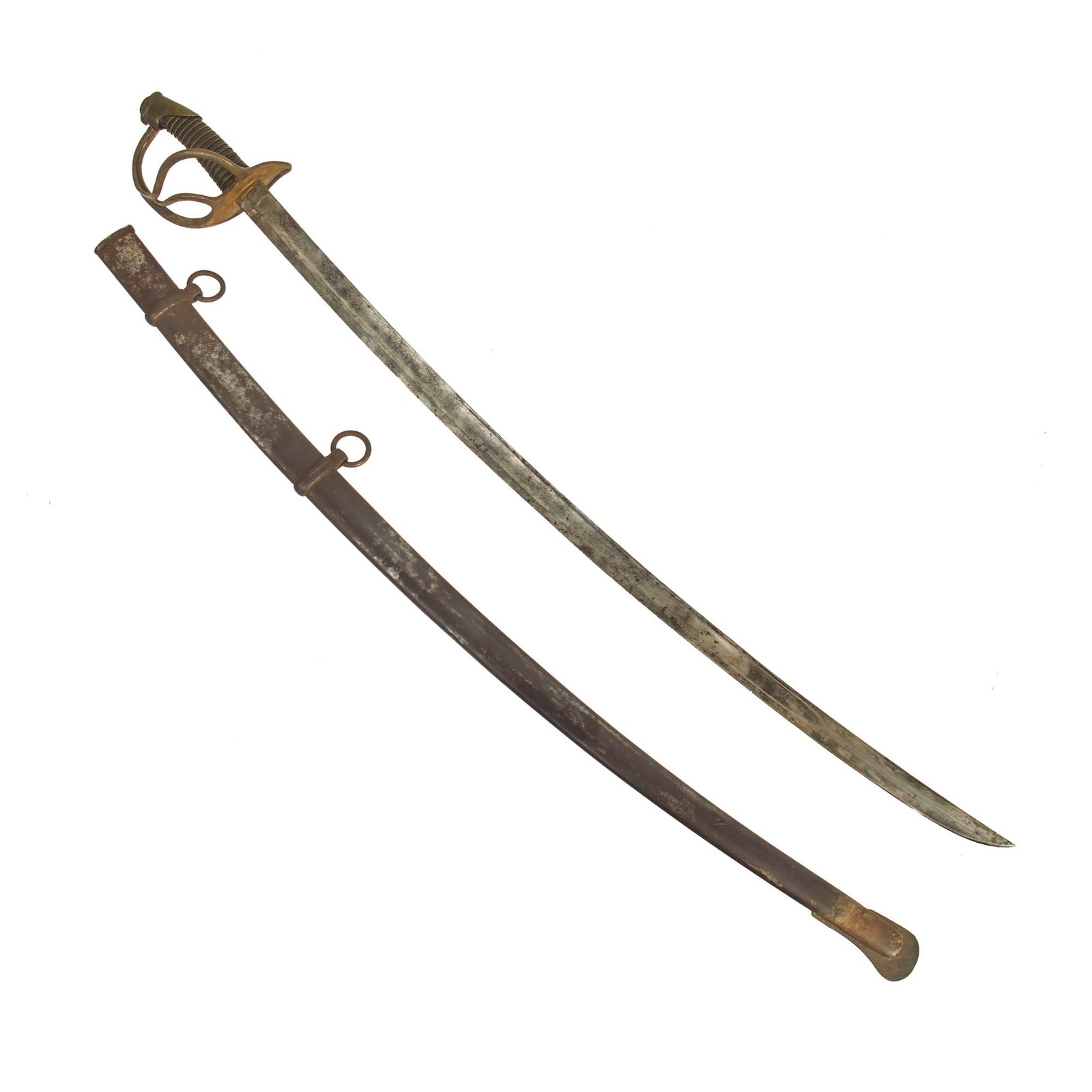Buy Original U.S Civil War M-1840 "Wrist Breaker" Heavy Cavalry Saber with Scabbard - Imported German Blade | Original Firearms Antique For Sale