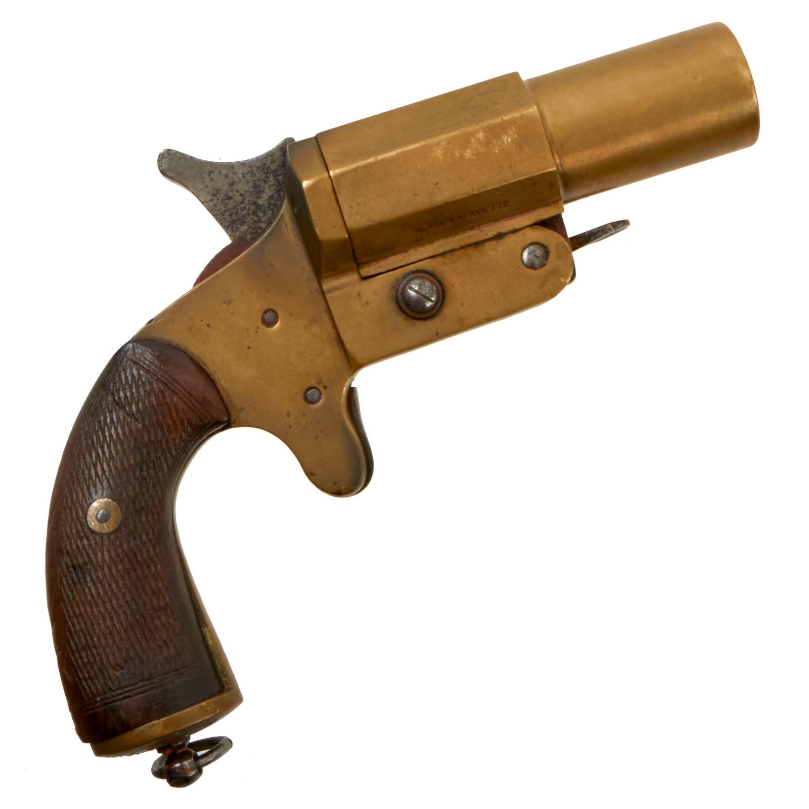 Buy Original French WWI Model 1917 Brass Flare Signal Pistol by Chobert-Paris - Serial 15576 | Original Firearms Antique For Sale