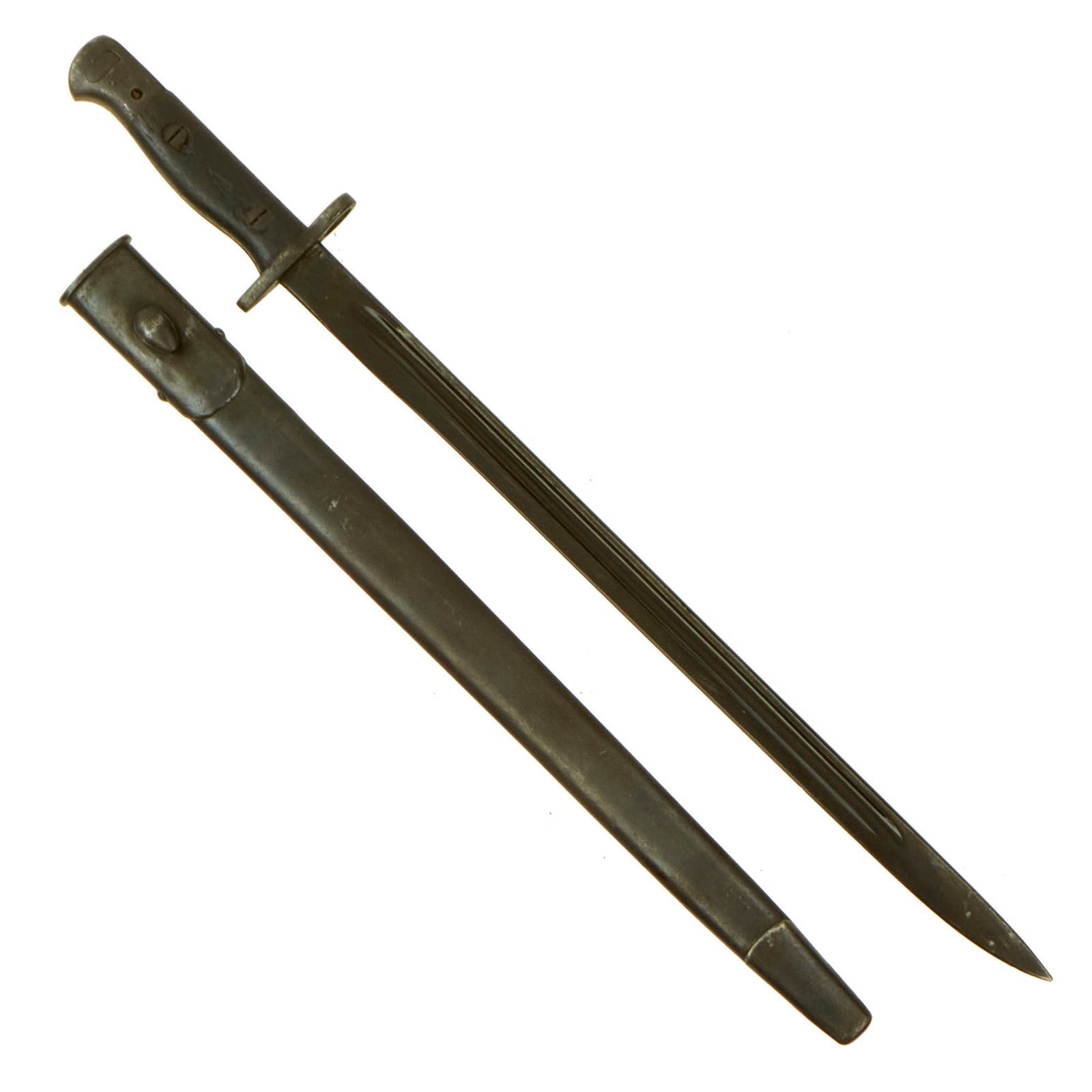 Buy Original Siamese Type 62 Restruck “Wild Tiger” British WWI P-1907 Enfield Bayonet With Steel Scabbard | Original Firearms Antique For Sale