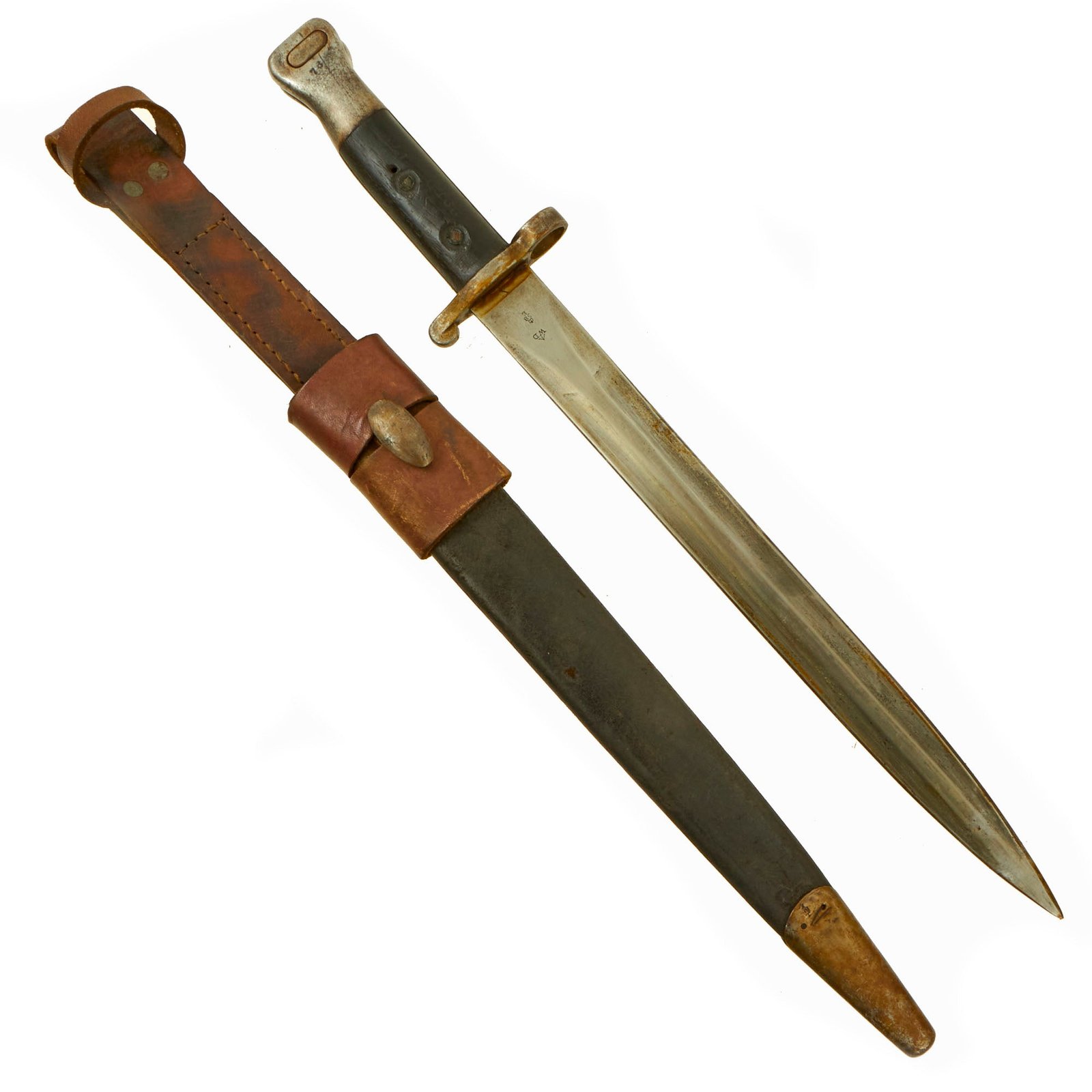 Buy Original British P-1888 Mk.I Bayonet for Lee-Metford & Long Lee-Enfield Rifles with Scabbard - dated 1890 | Original Firearms Antique For Sale
