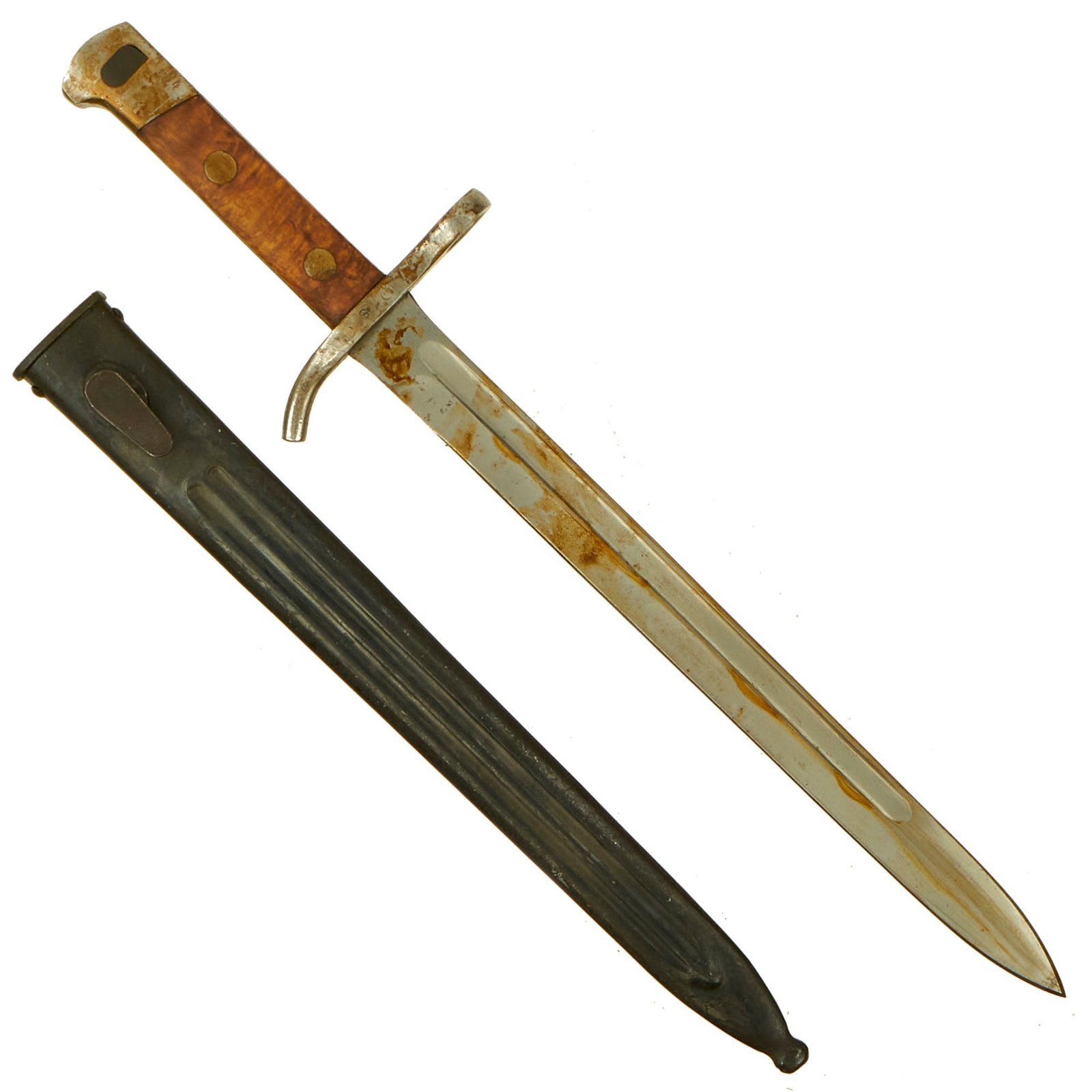 Buy Original Finnish WWII Civil Guard Model 1928 Bayonet by Hackman & Co with Scabbard for M/27 Mosin-Nagant Rifle | Original Firearms Antique For Sale
