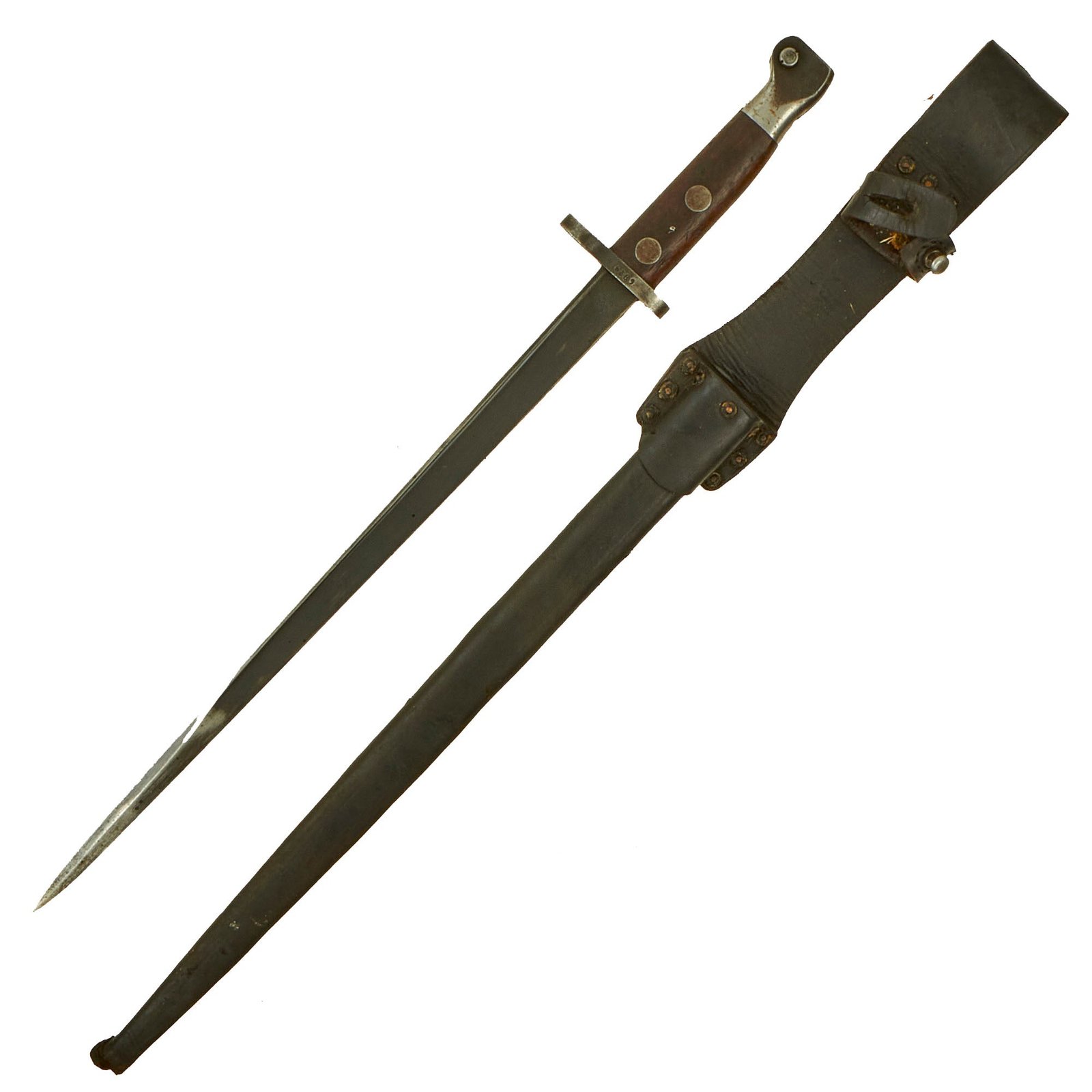 Buy Original Dutch M-1895 Mannlicher Infantry Rifle T-Back Bayonet by Alcoso with Scabbard & Frog | Original Firearms Antique For Sale