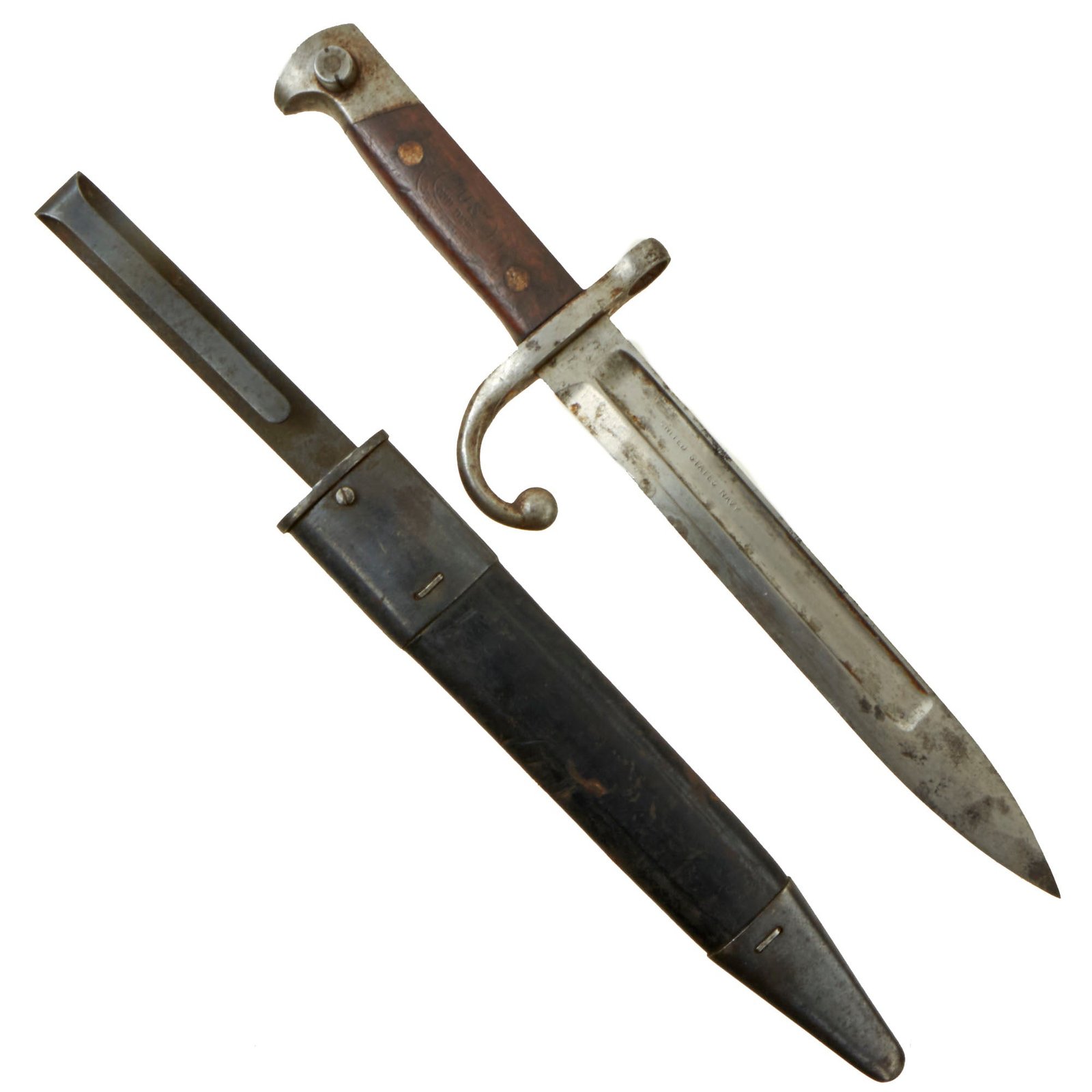 Buy Original U.S. Pre-WWI US Navy Marked Model 1899 Remington-Lee Bayonet and Scabbard | Original Firearms Antique For Sale