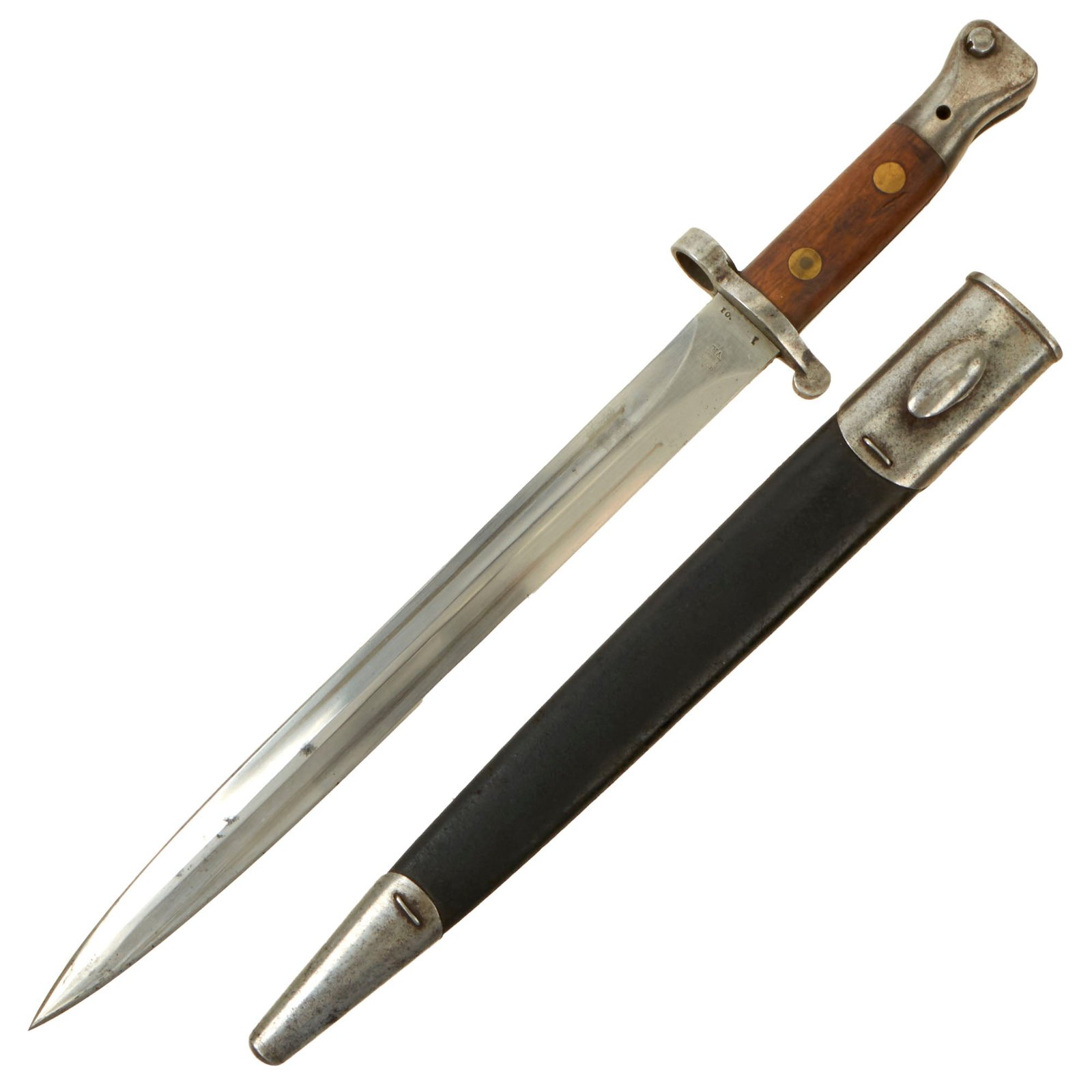 Buy Original British P-1888 Mk.I Bayonet for Lee-Metford & Long Lee-Enfield Rifles with Scabbard Marked to 7th Bn. Royal Scots - Dated 1888 | Original Firearms Antique For Sale