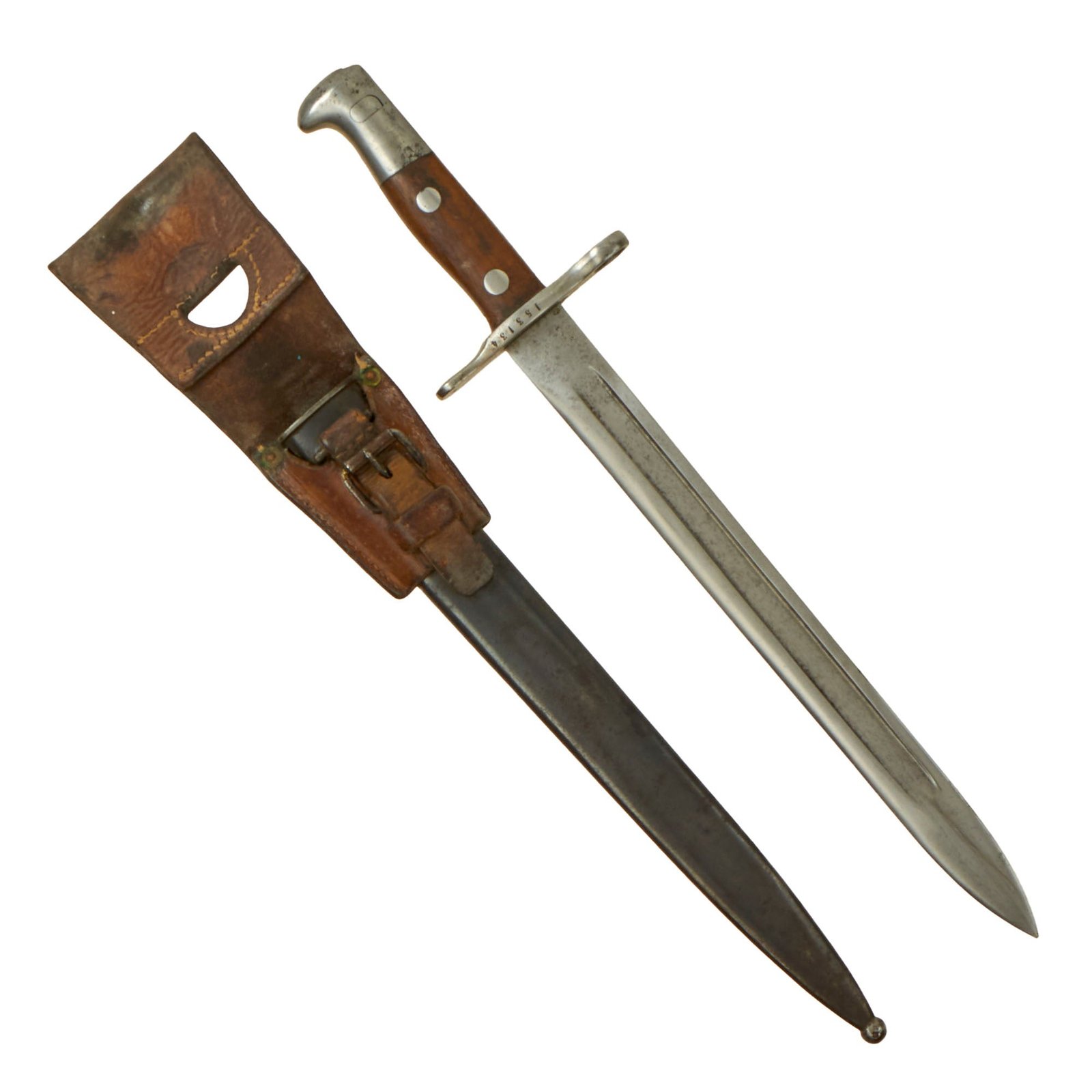Buy Original WWI Swiss Schmidt-Rubin M1889/99 Knife Bayonet by SIG Neuhausen with Scabbard & Frog | Original Firearms Antique For Sale