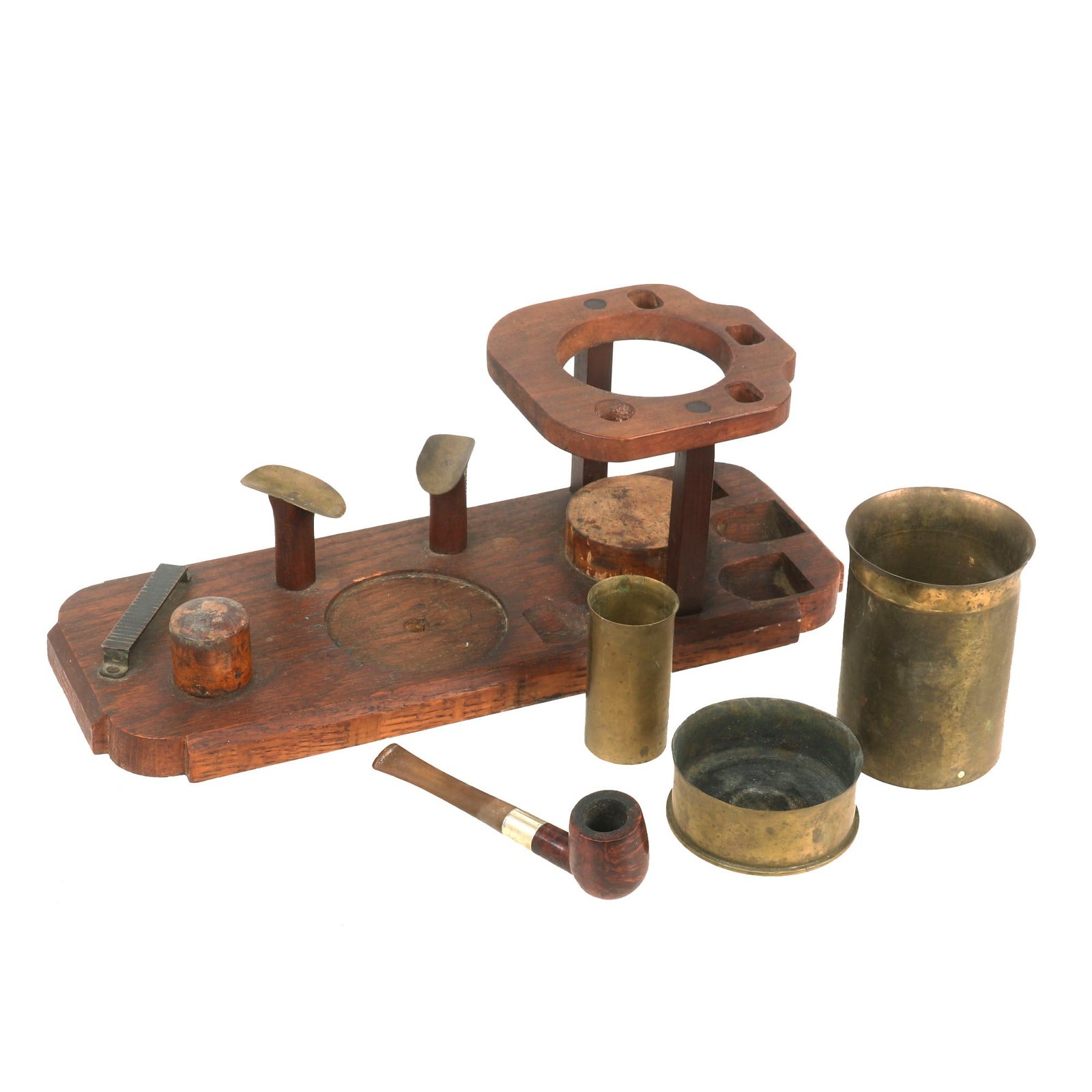 Buy Original U.S. WWI Trench Art Smoking Kit Made from 1917 Dated Artillery Shell with Dr. Grabow Pipe & Striker | Original Firearms Antique For Sale