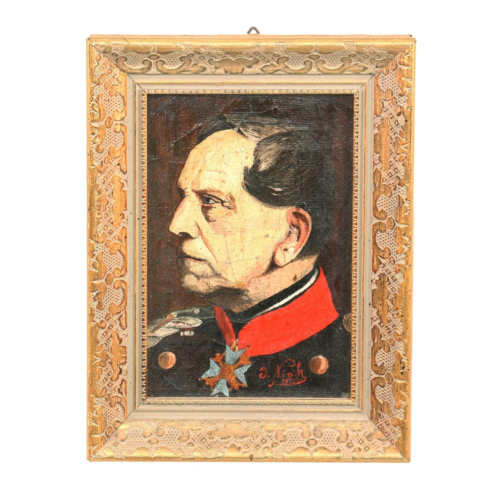 Buy Original Imperial German Framd Painting of Helmuth Von Moltke the Elder - Field Marshal - Dated 1910 - 7⅛ x 5⅜” | Original Firearms Antique For Sale