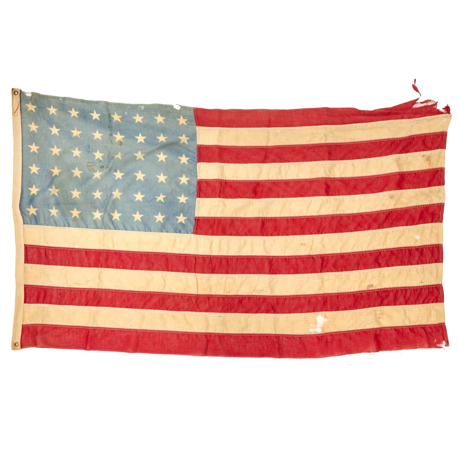 Buy Original U.S. WWII Era Service-Worn 48 Star Flag by Valley Forge Flag Co. - 3 x 5 Feet | Original Firearms Antique For Sale