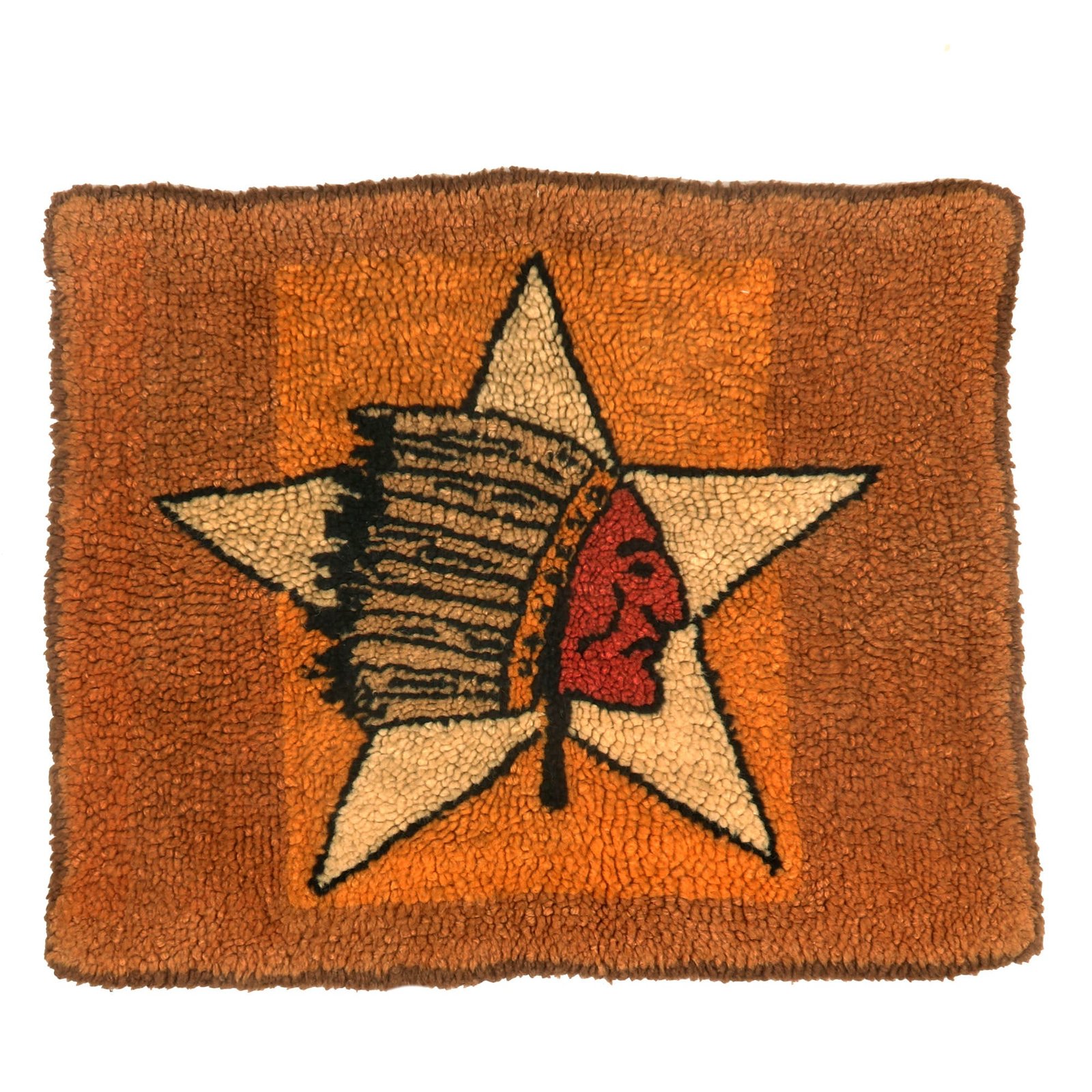 Buy Original U.S. WWI Gorgeous 2nd Division 15th Field Artillery Custom-Made Hook Rug - 21 x 27” | Original Firearms Antique For Sale