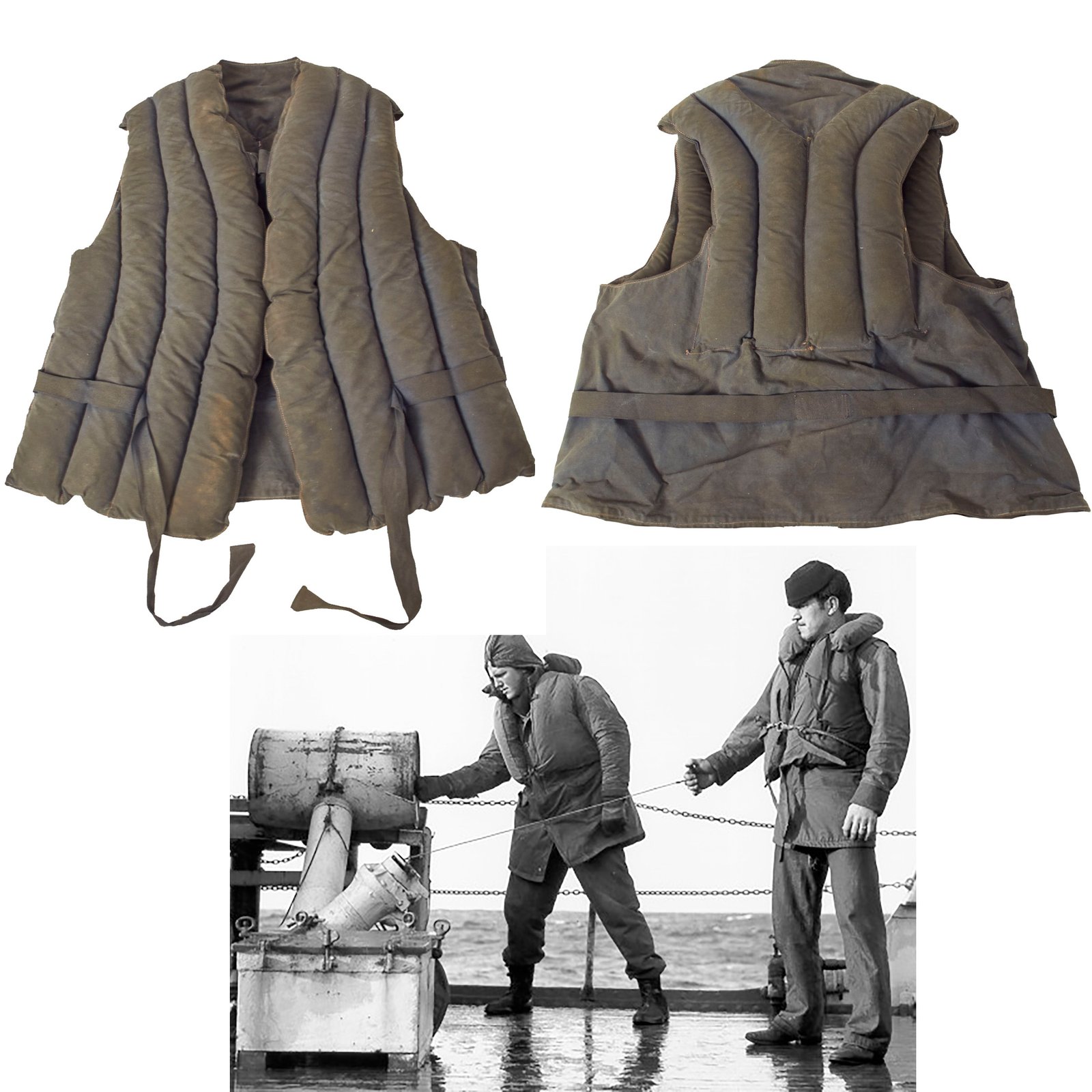 Buy Original U.S. WWII 1942 Dated Coast Guard Kapok Life Preserver Vest by Colvin-Slocum Boats Inc. | Original Firearms Antique For Sale