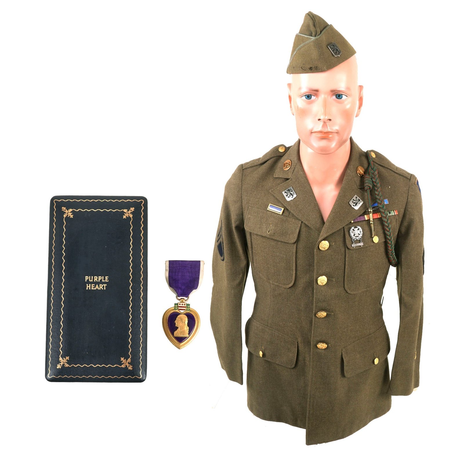 Buy Original U.S. WWII 8th Infantry Division Named Uniform & Purple Heart Grouping - 28th Infantry Regiment | Original Firearms Antique For Sale