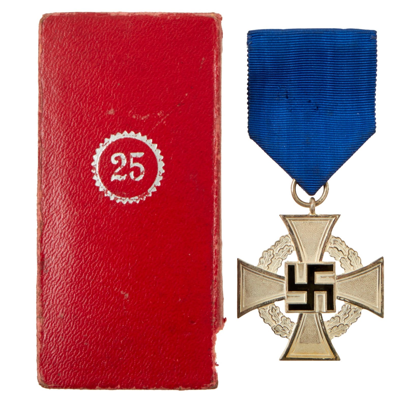 Buy Original German WWII 2nd Class 25 Year Civil Service Faithful Service Medal in Case - Unmarked | Original Firearms Antique For Sale