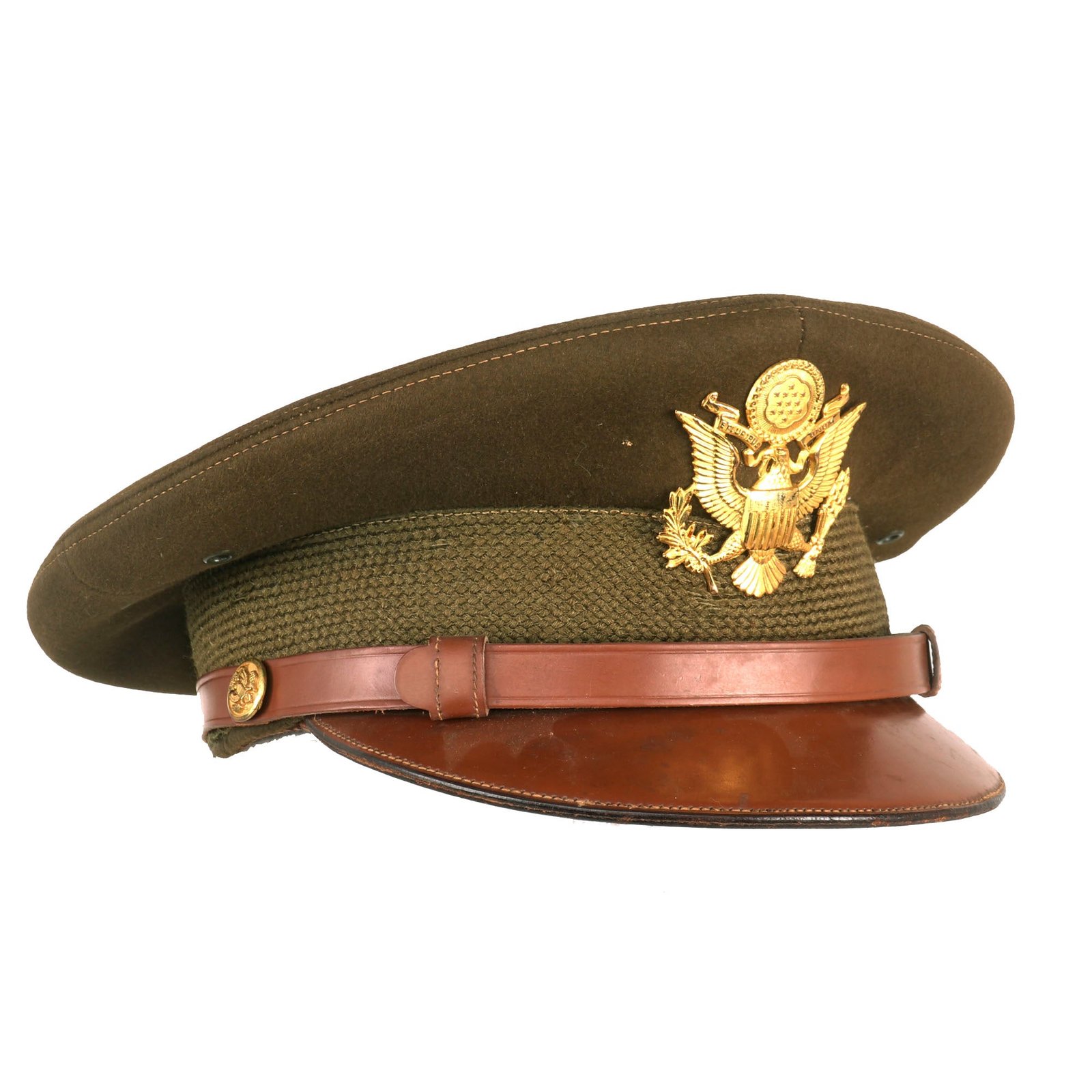Buy Original U.S. WWII Named US Army Officer’s Winter Service Peaked Visor by Knox - George R. Hickman | Original Firearms Antique For Sale