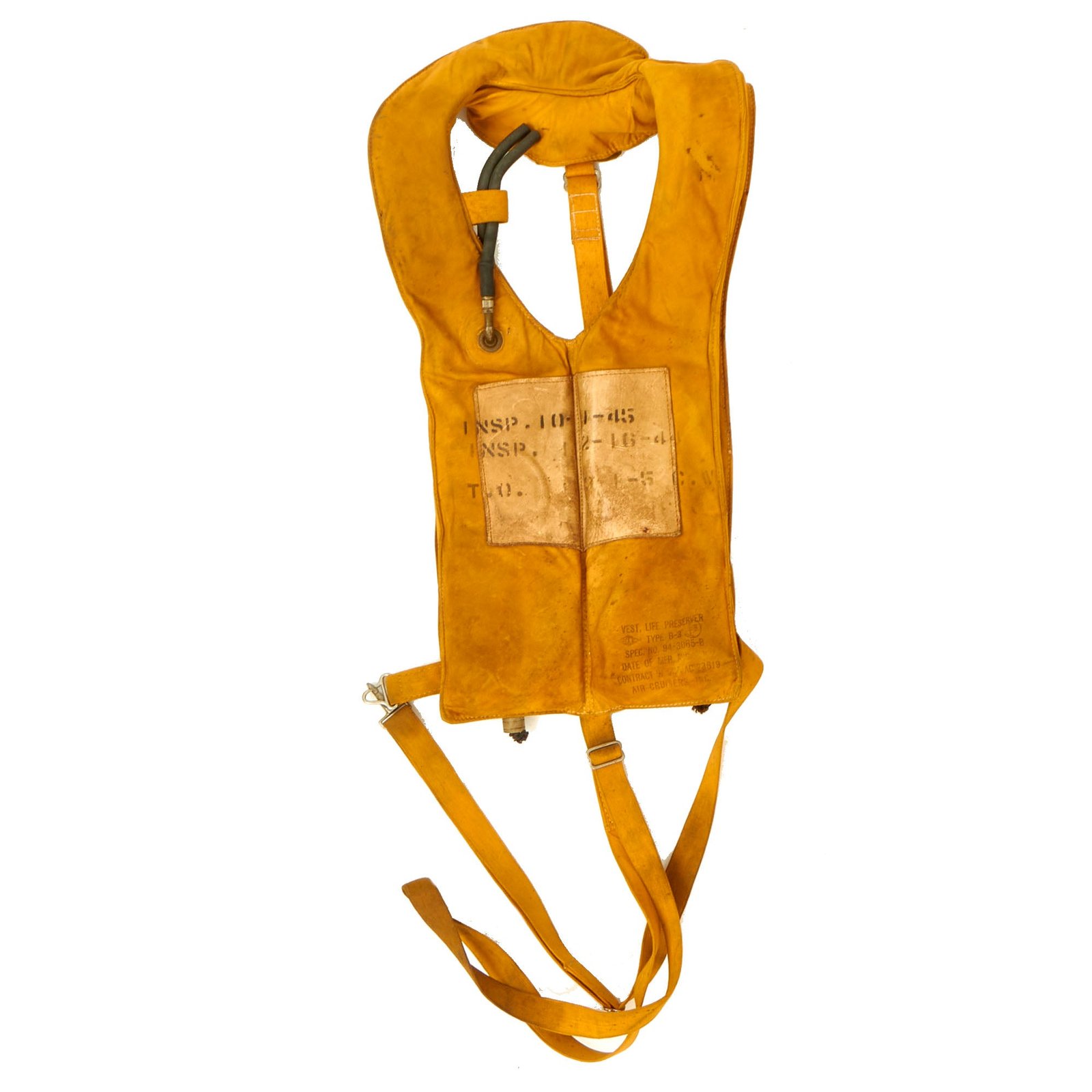 Buy Original U.S. WWII USAAF Mae West Pneumatic Life Vest by Air Cruisers Inc. - Dated August 1944 | Original Firearms Antique For Sale
